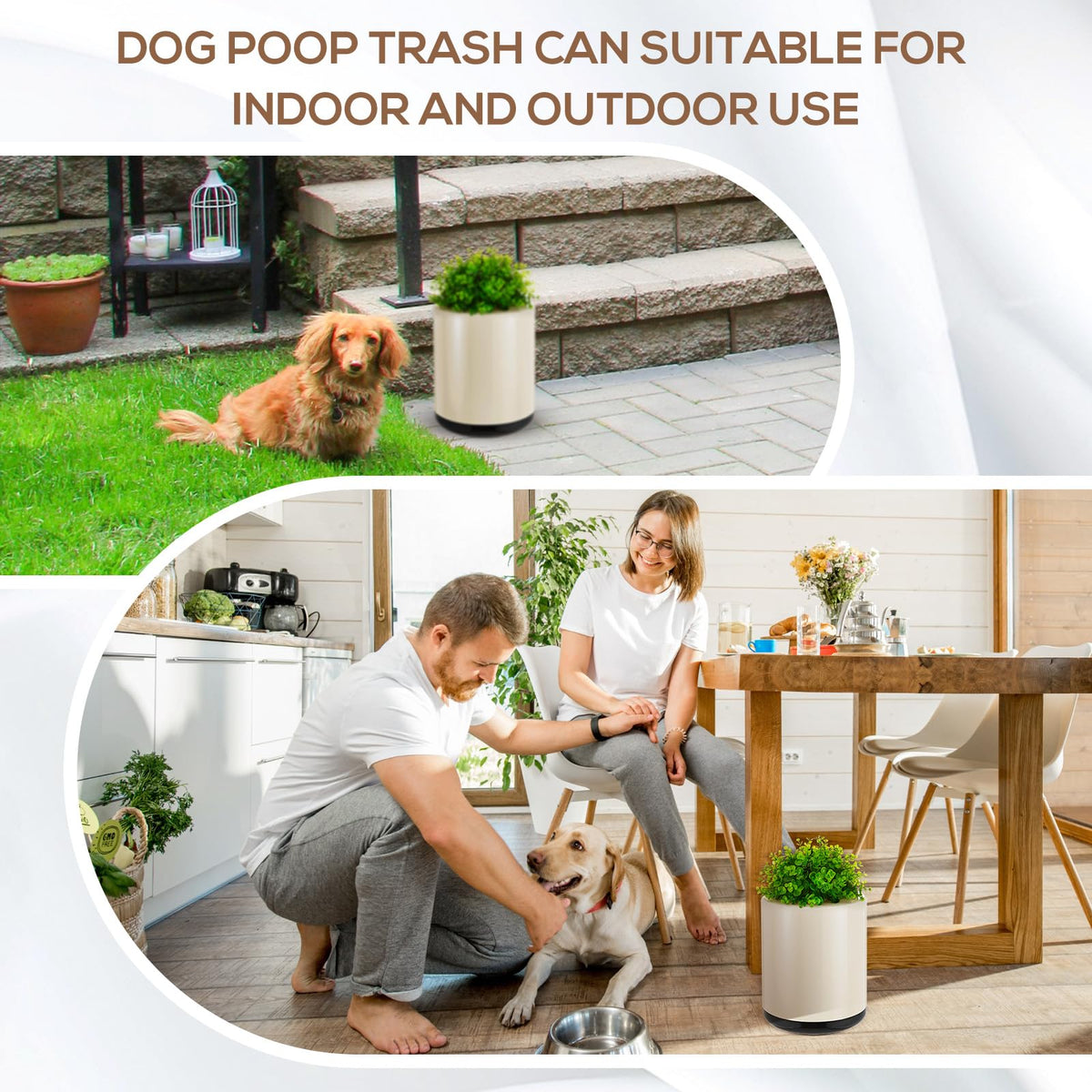 Dog Poop Trash Can Outside 13 L