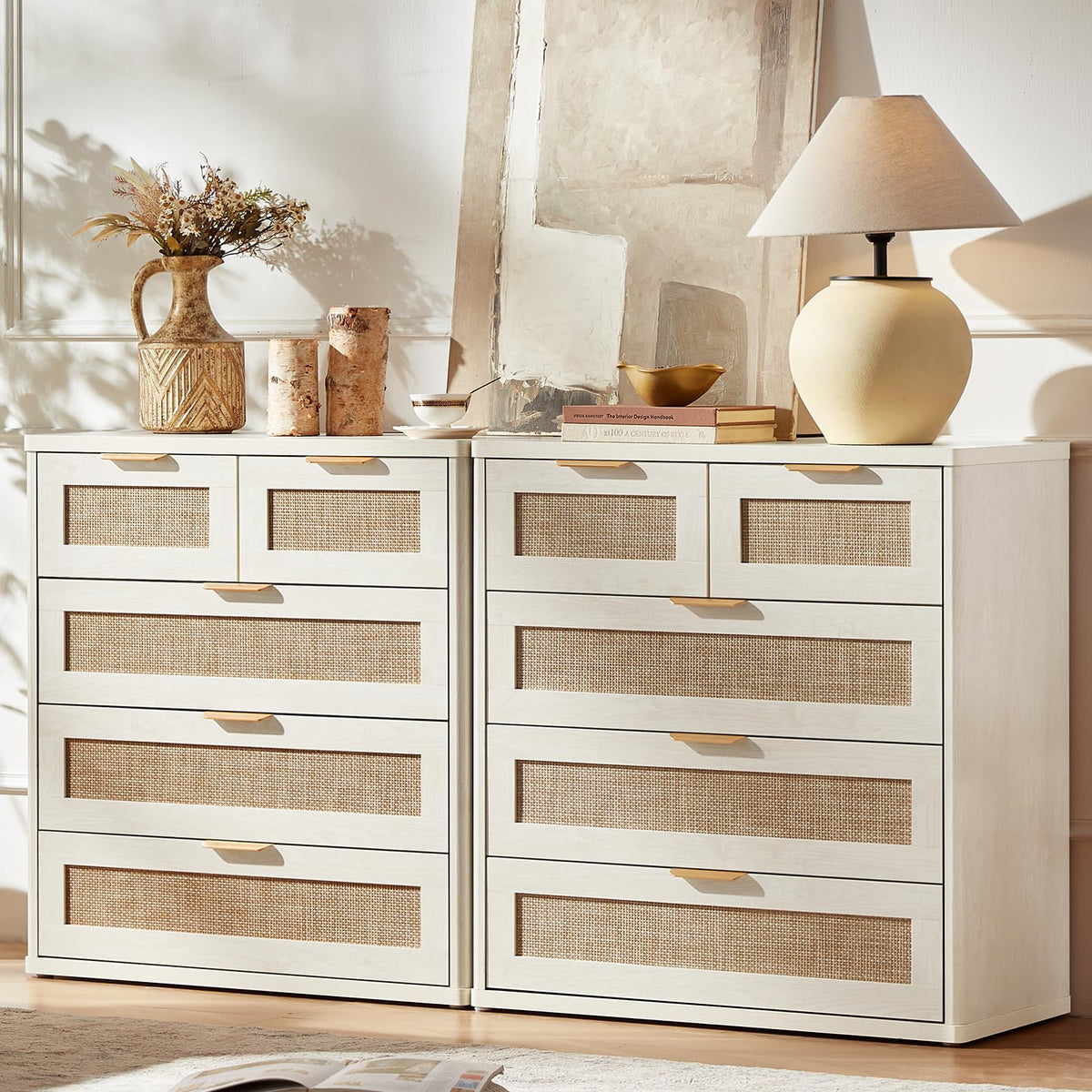 Rattan Dresser Set 2 for Bedroom