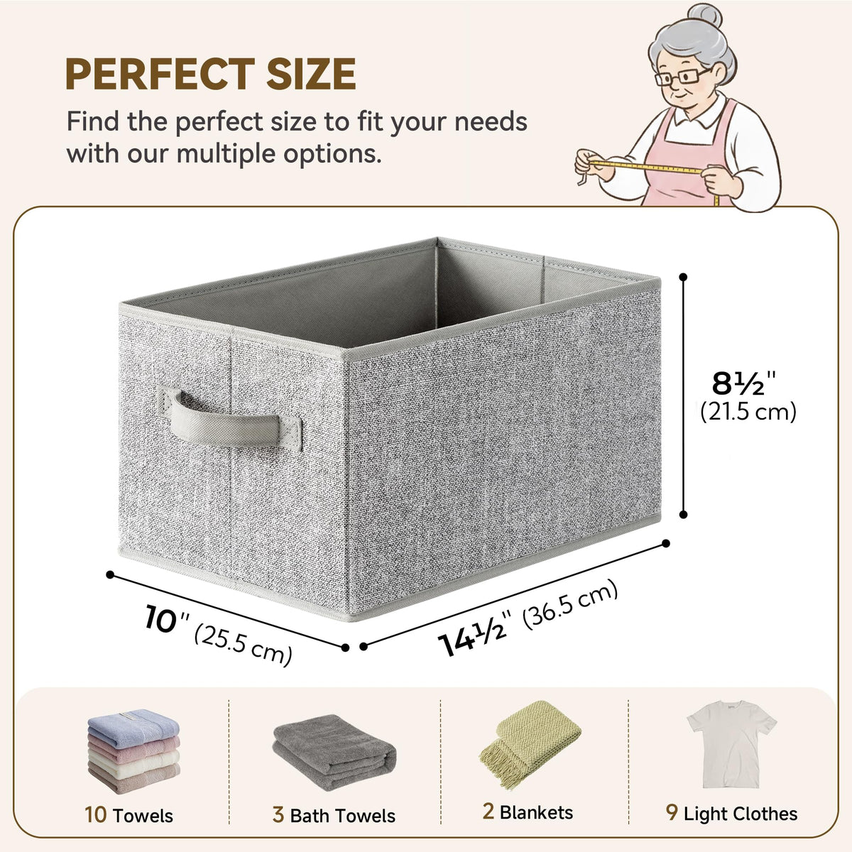 Closet Storage Bins with Handles (3 Count)
