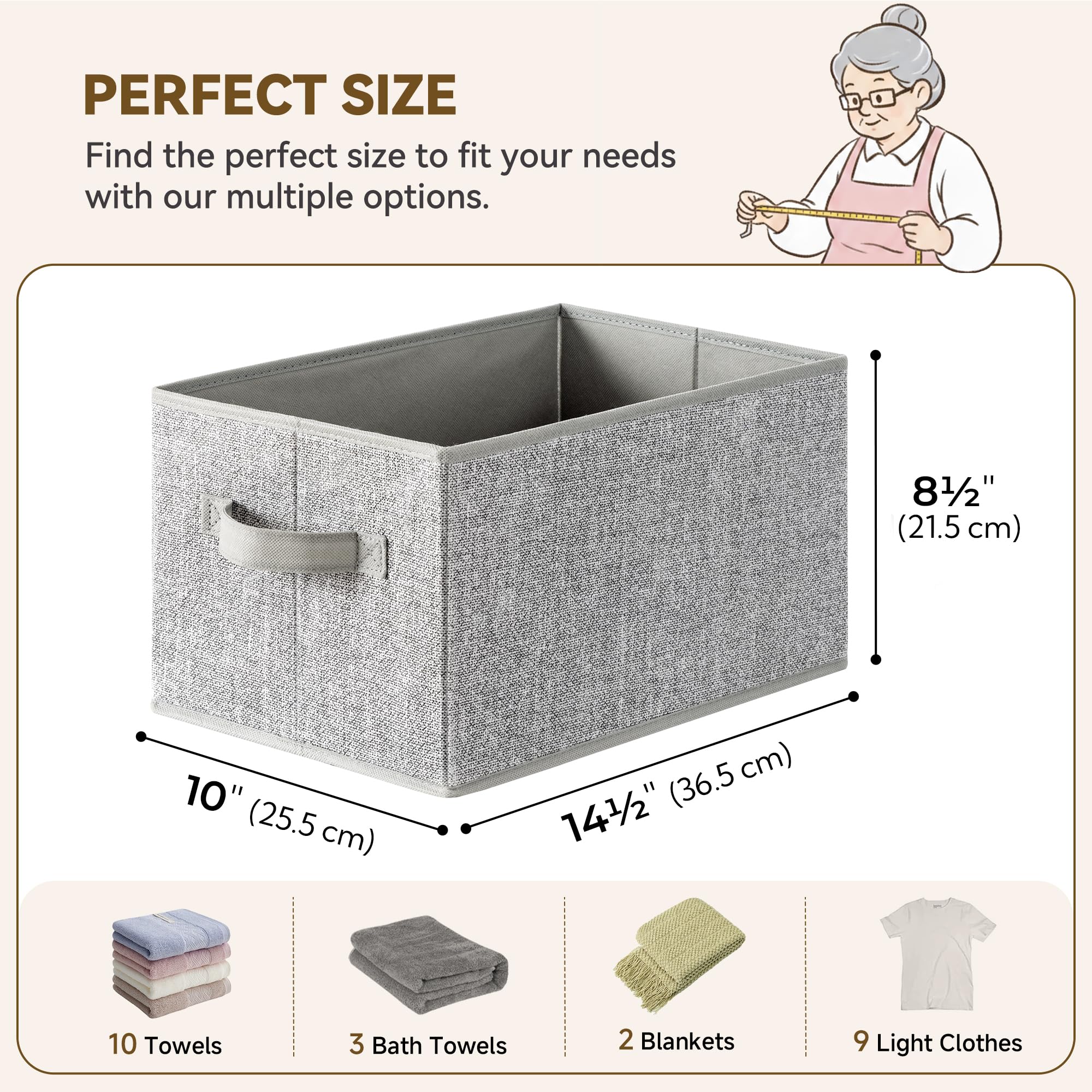 Closet Storage Bins with Handles (3 Count)