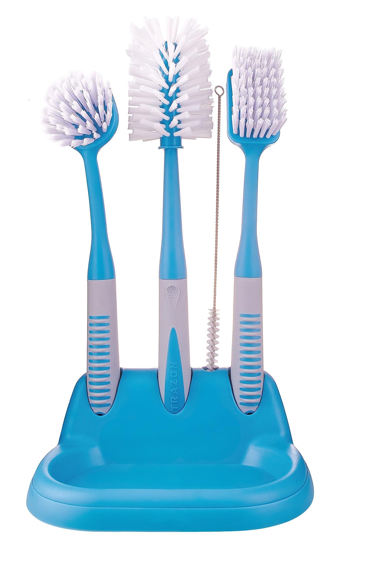Dish Brush Set of 5 with Convenient Holder (3 Count)