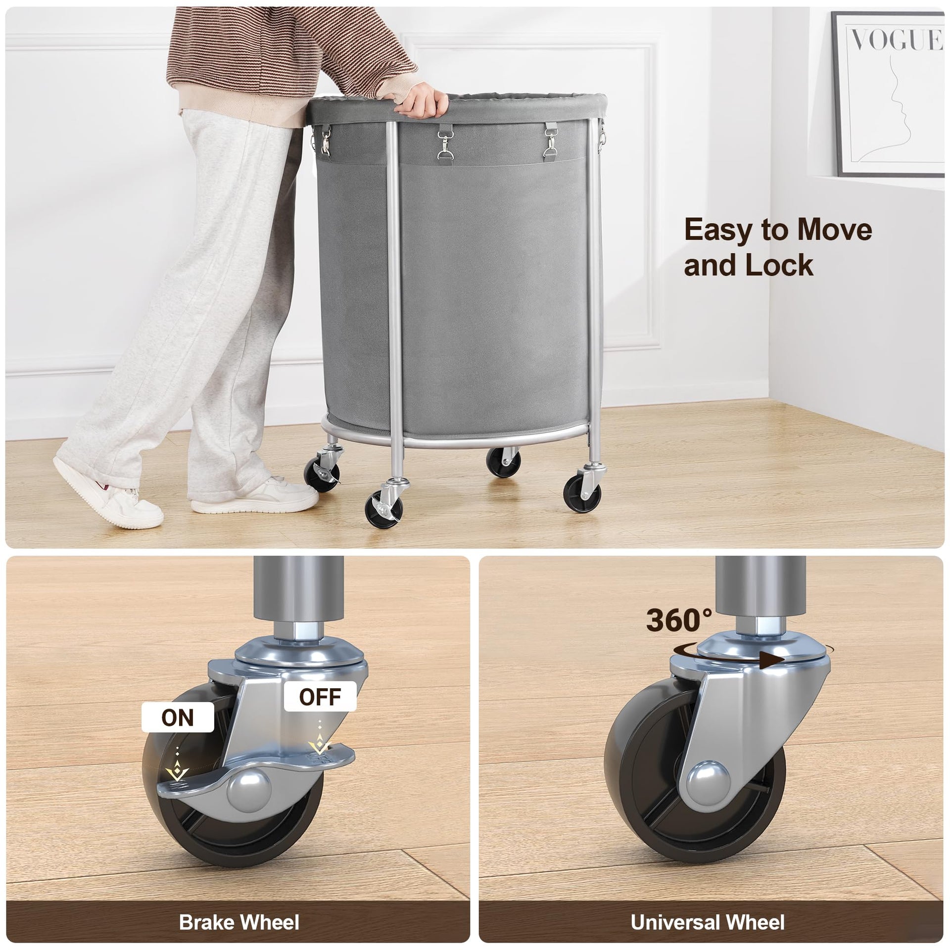 Laundry Basket with Wheels