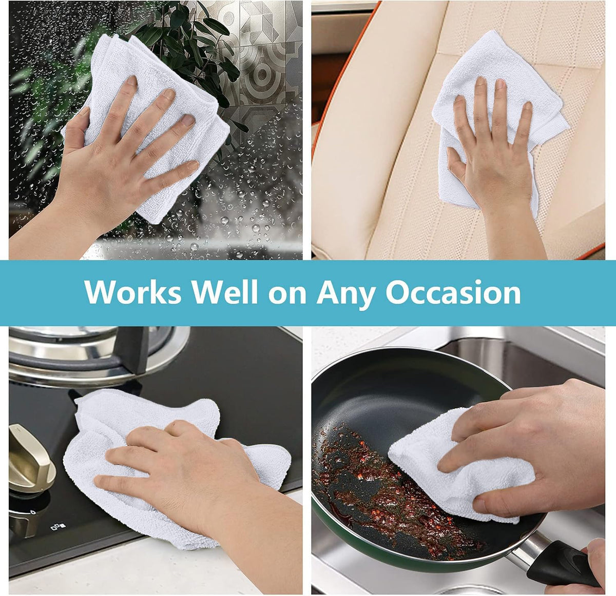 White Microfiber Cleaning Cloth 400 Pack (400 Count)