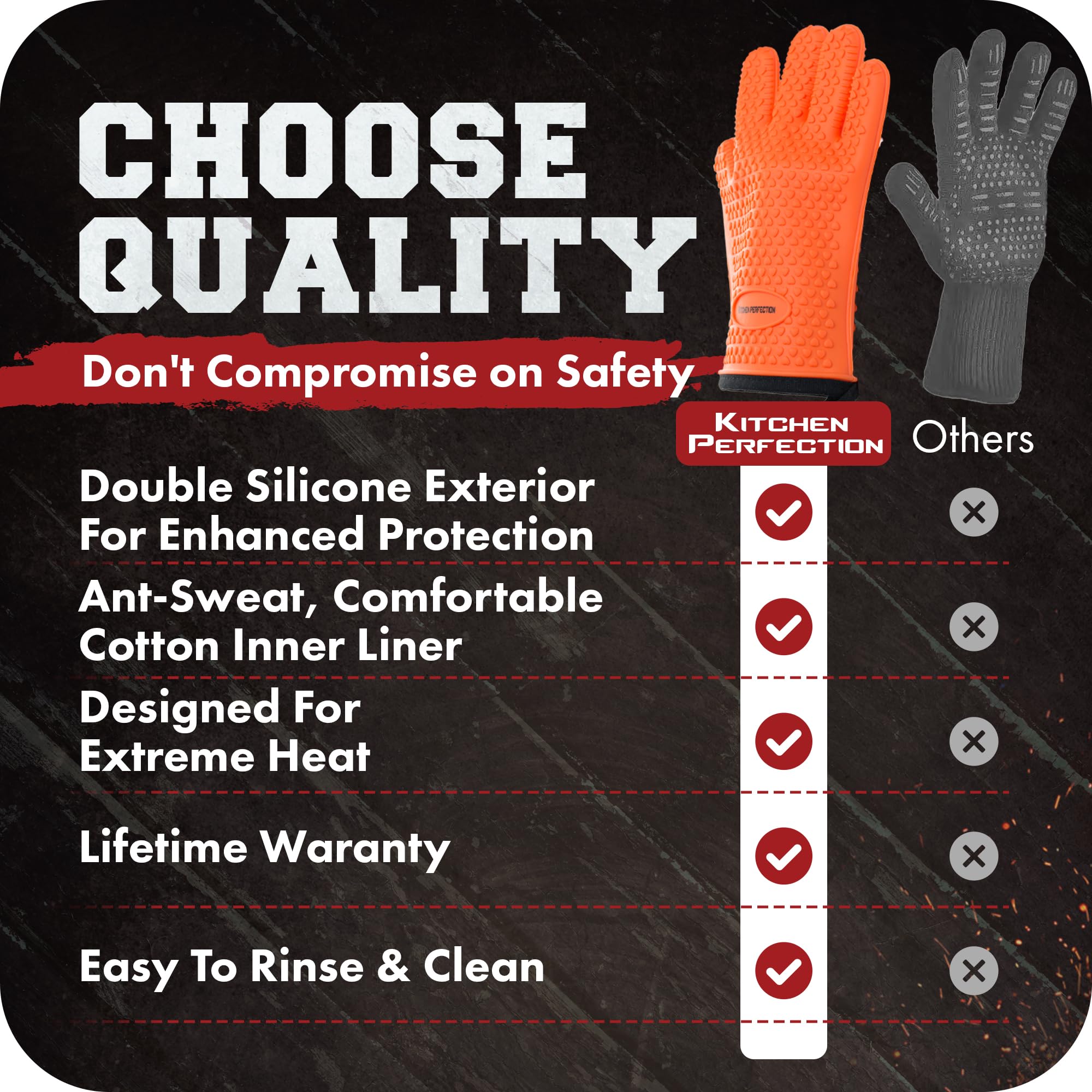 XL Silicone Smoker Oven Gloves (2 Count)