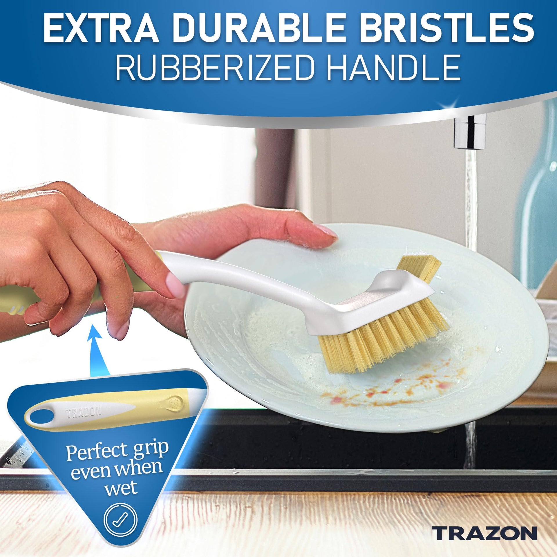 Dish Brush Set of 5 with Holder (3 Count)