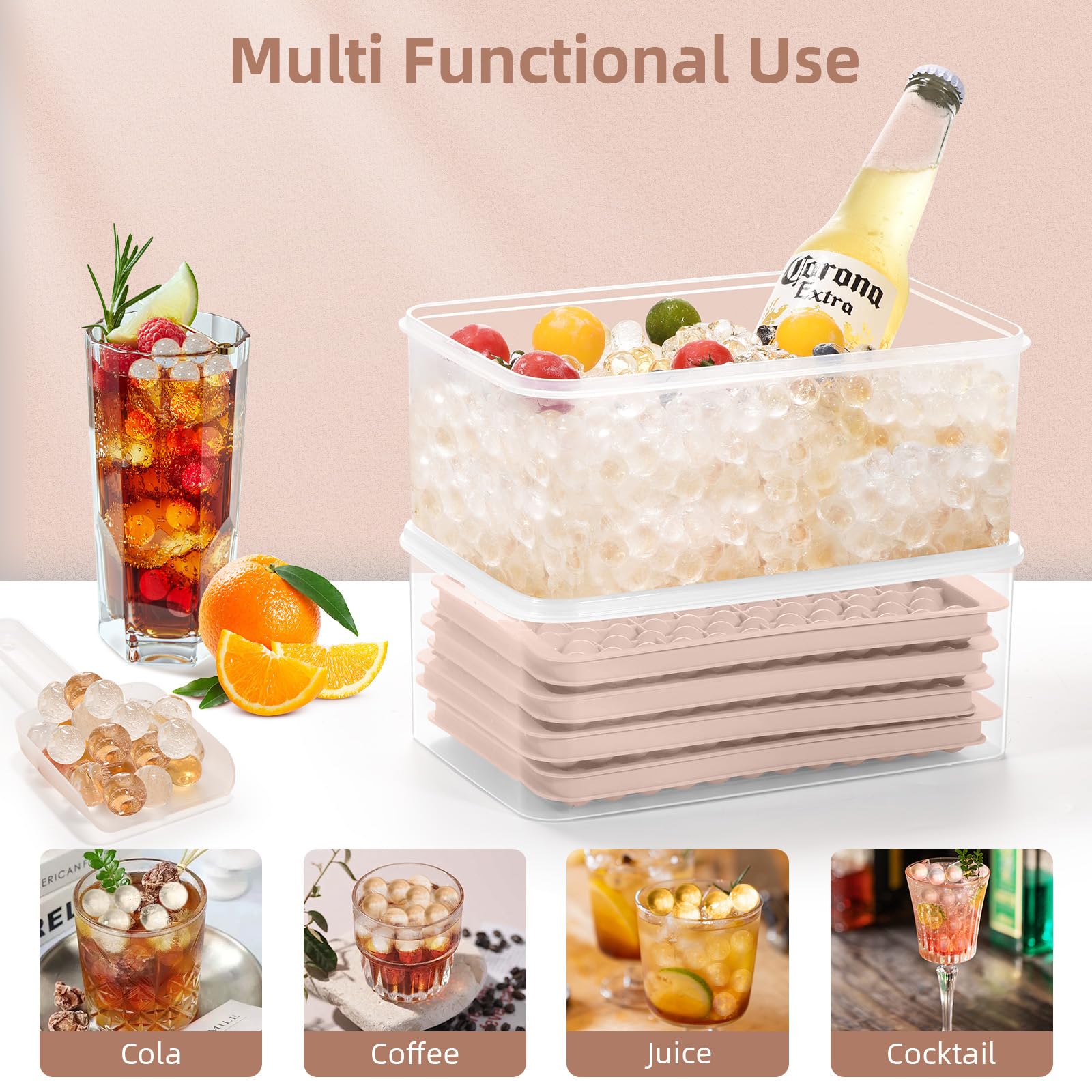Mini Ice Cube Trays for Freezer with Lid (13.48 Ounce)