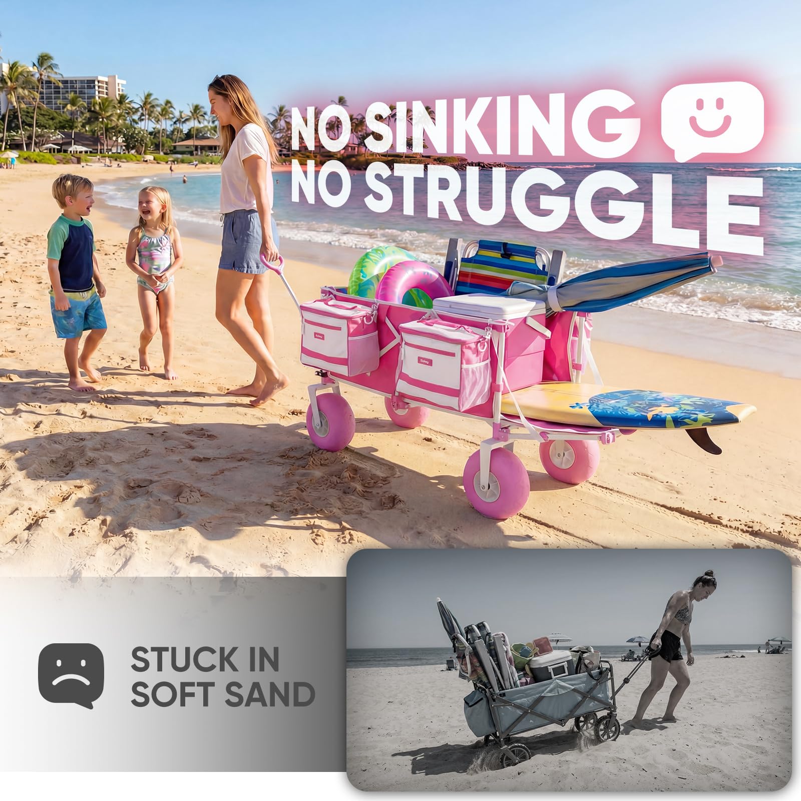 Heavy Duty Beach Wagon with 9" Big Sand