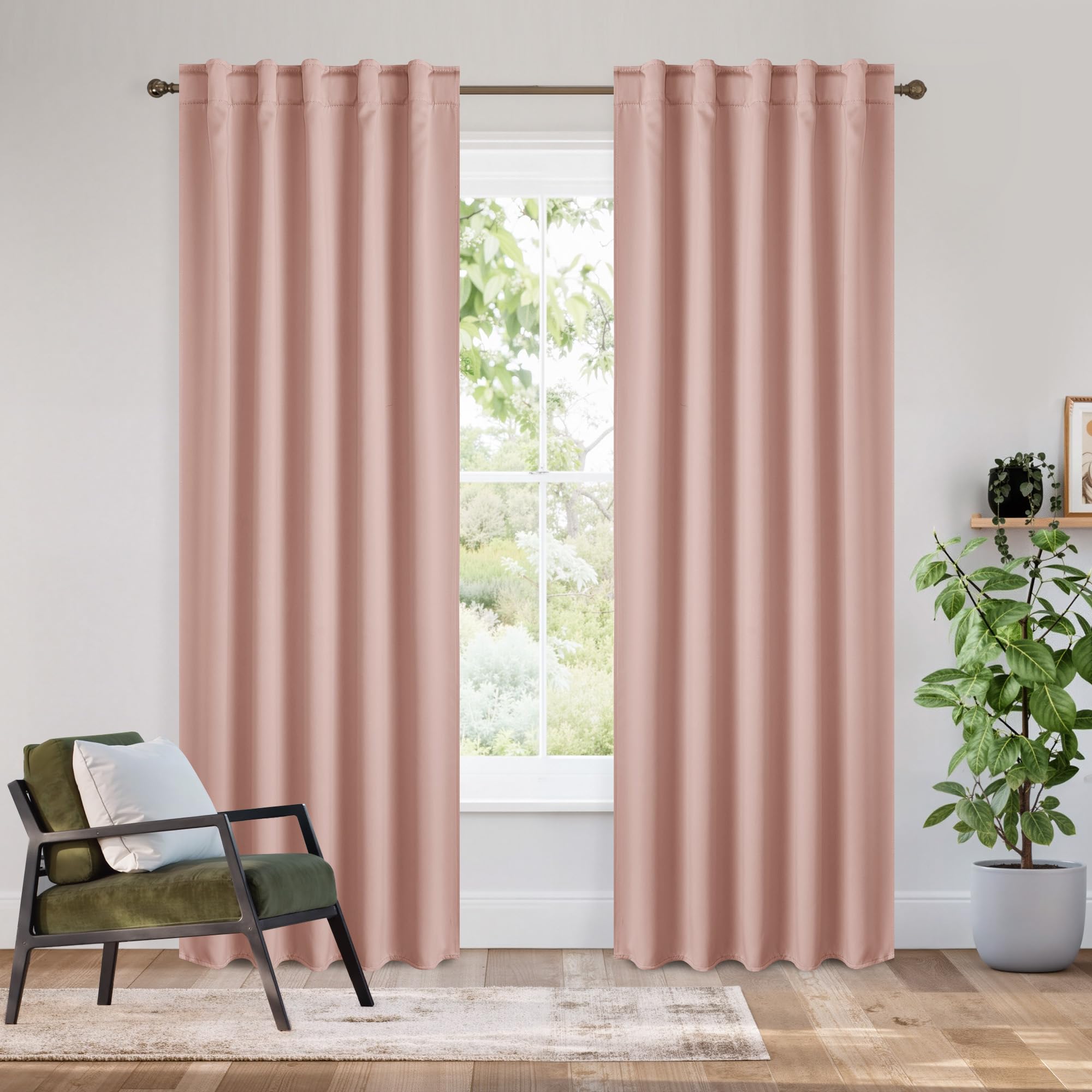 Bedroom Blackout Curtains 80 inches Long (2 Count)