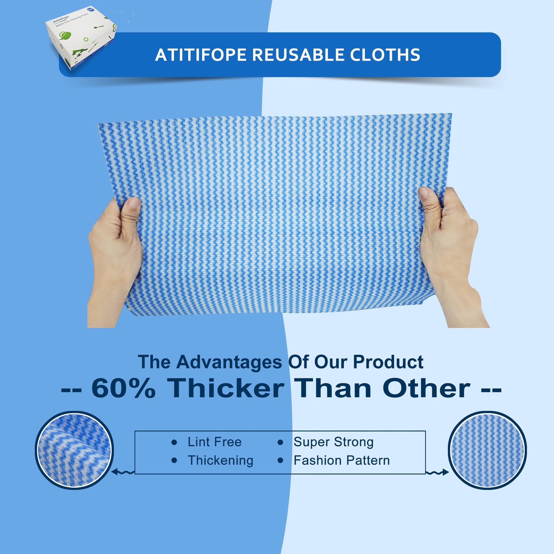 Multi Use Reusable Cloths for Kitchen (50 Count)
