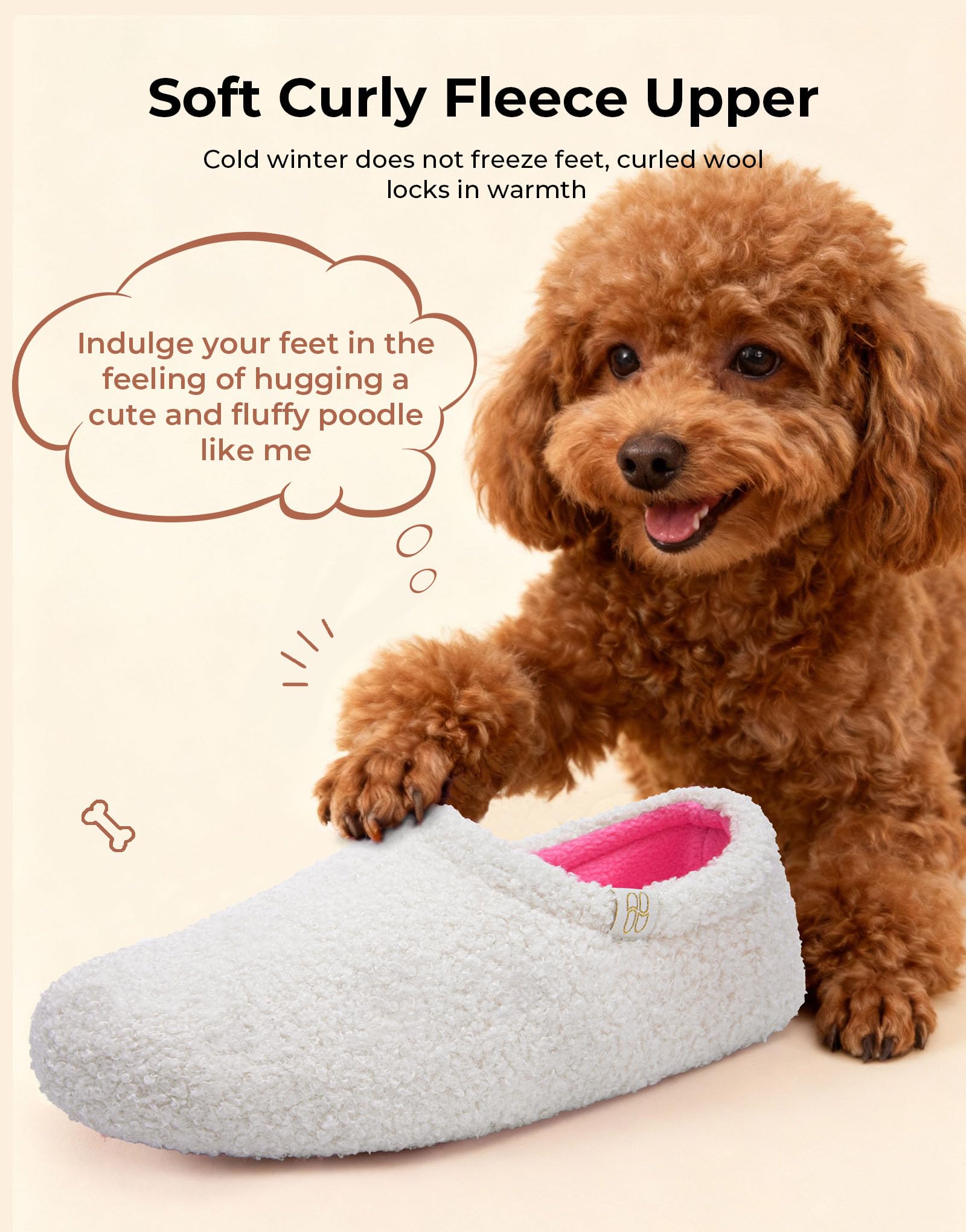 Women's Fuzzy Curly Fur Loafer Slippers