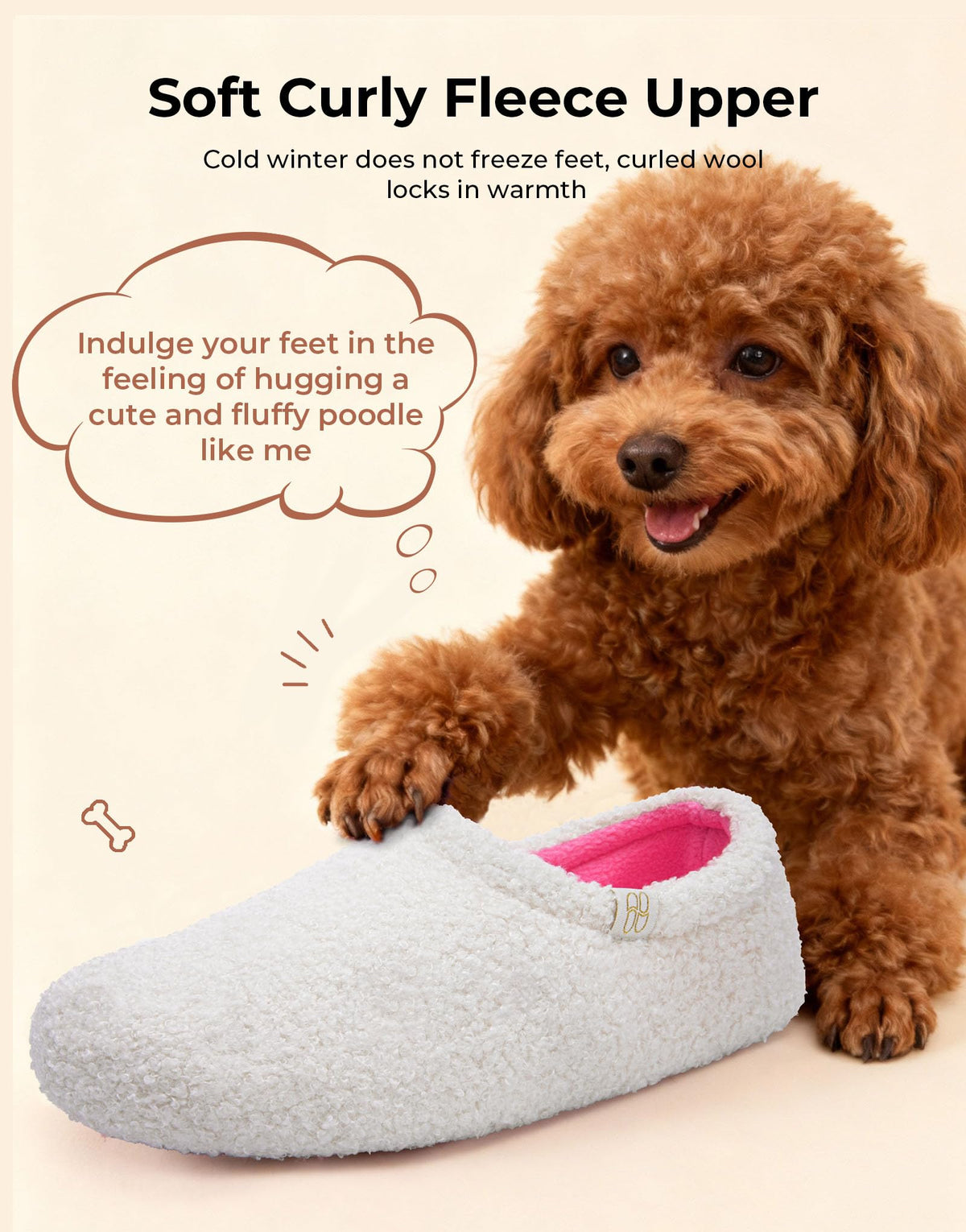 Women's Fuzzy Curly Fur Loafer Slippers