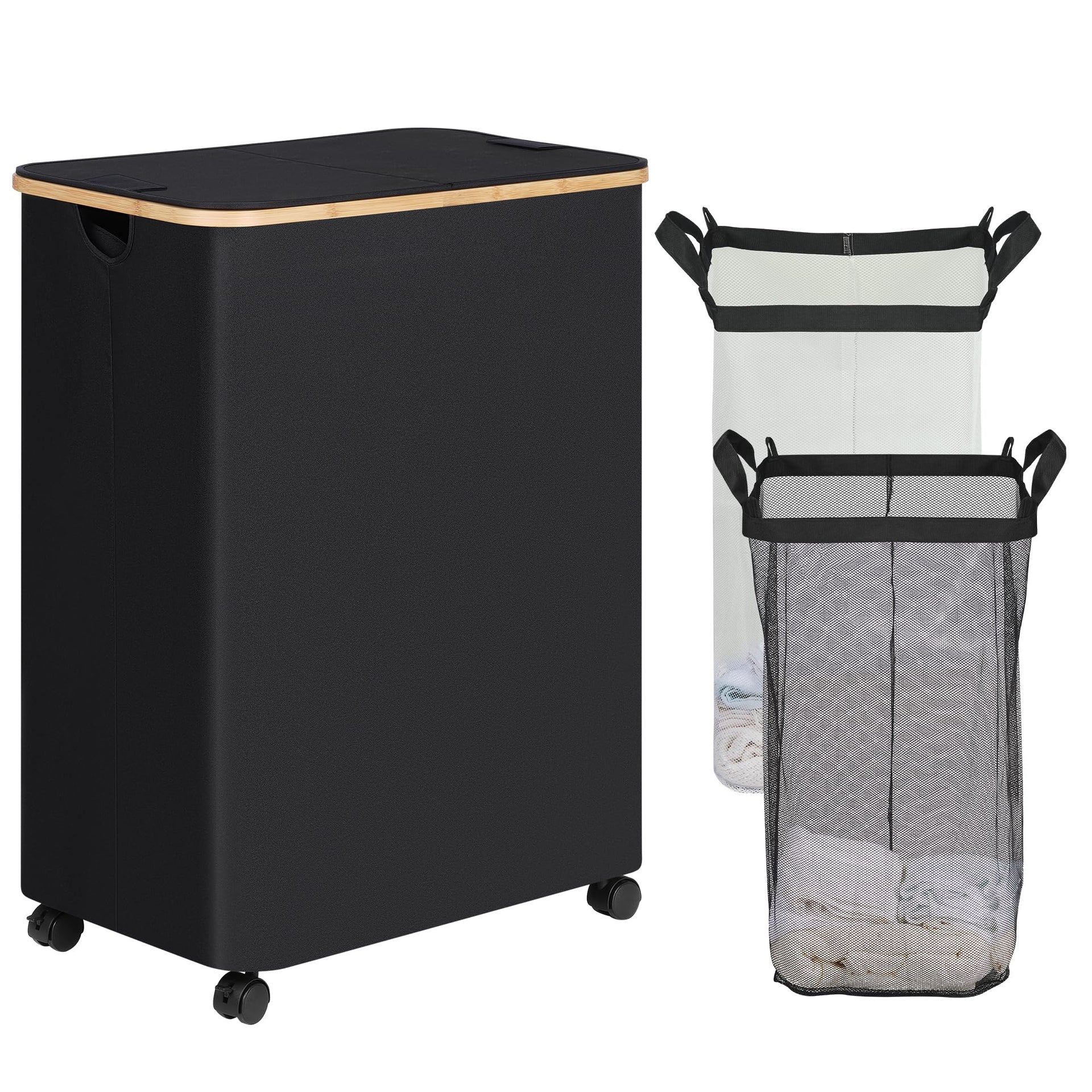 Double Laundry Hamper with Wheels