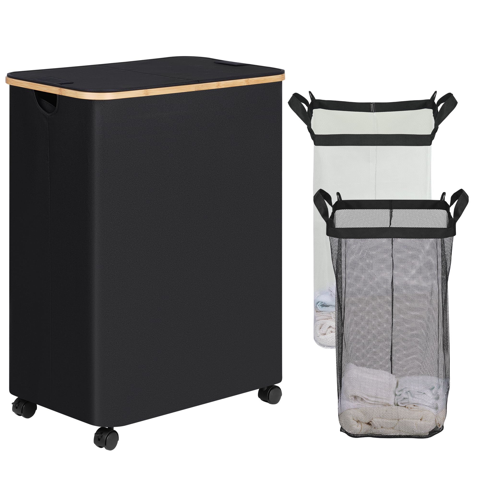 Double Laundry Hamper with Wheels