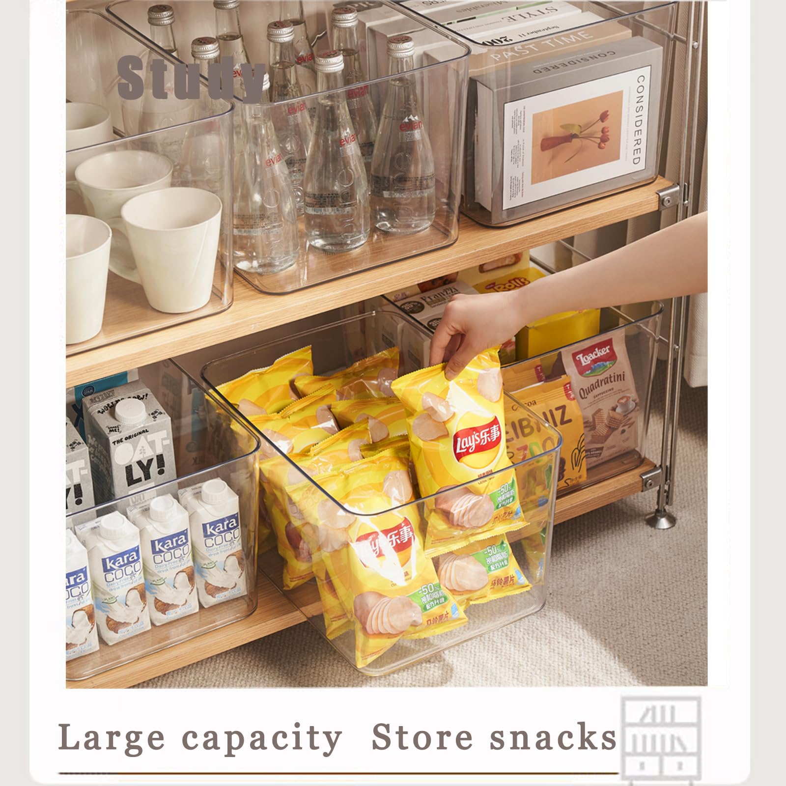 Clear plastic storage bins with LIDS (3 Count)