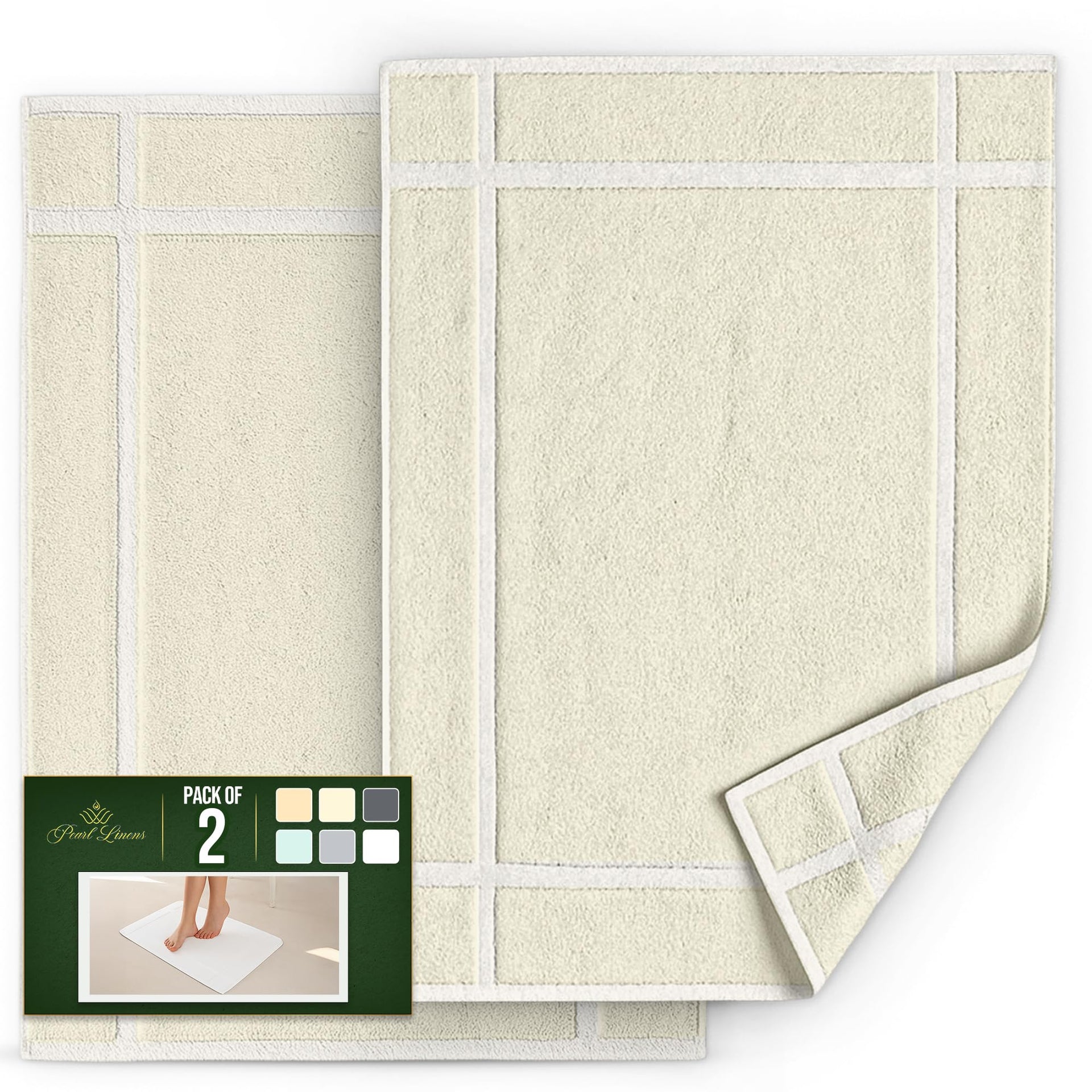 Pack of 2 100% Cotton Bathmat 20x30 inches