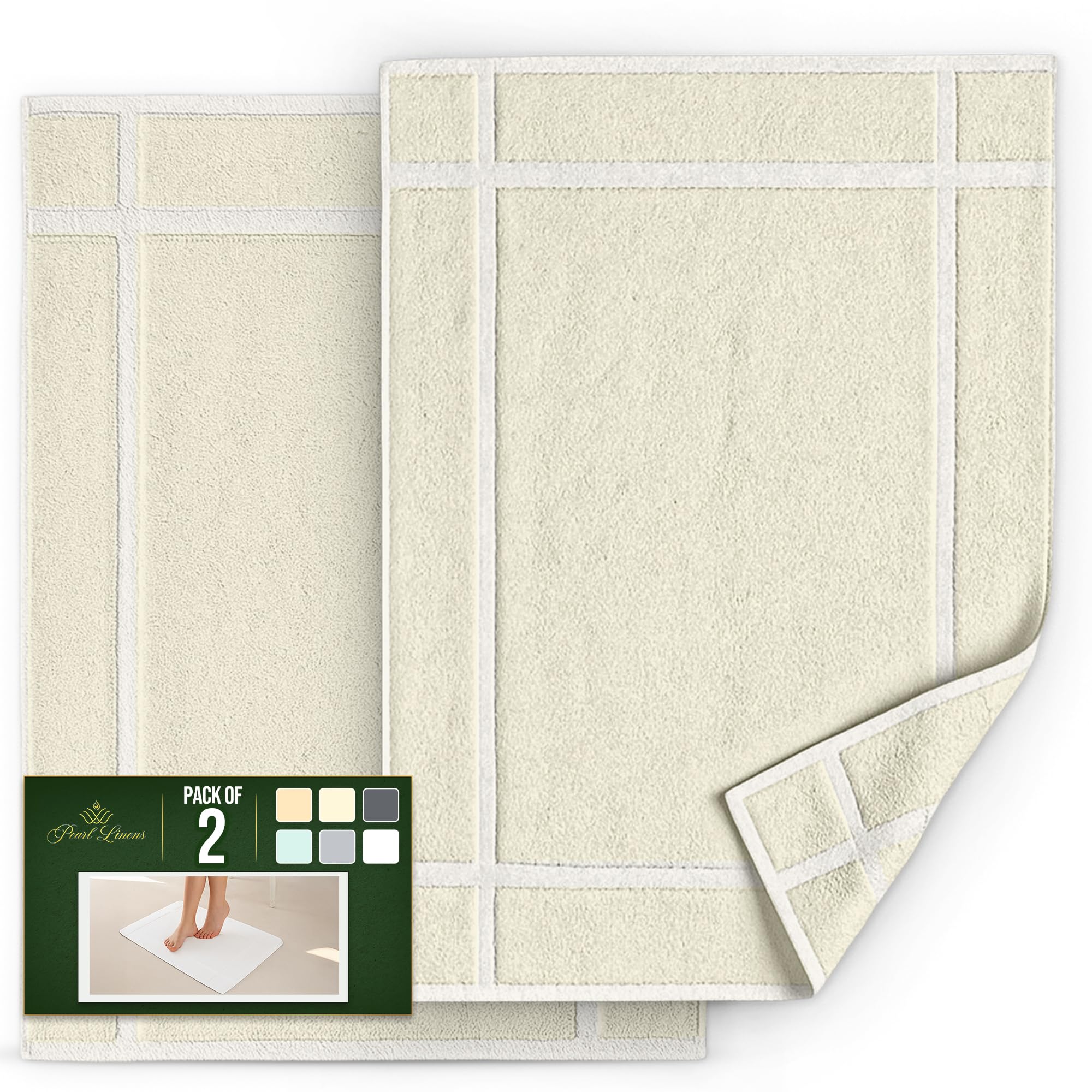 Pack of 2 100% Cotton Bathmat 20x30 inches