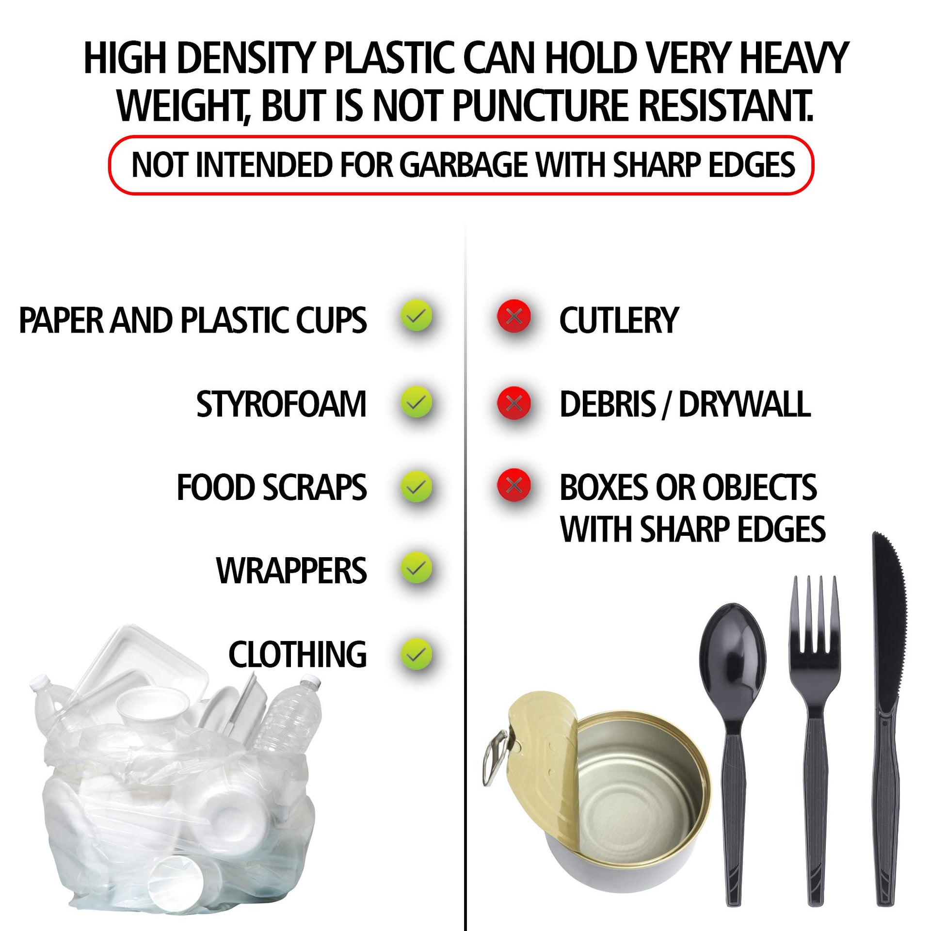 HCR 303708C High Density Star Sealed Coreless Roll Bags (50000 Count)