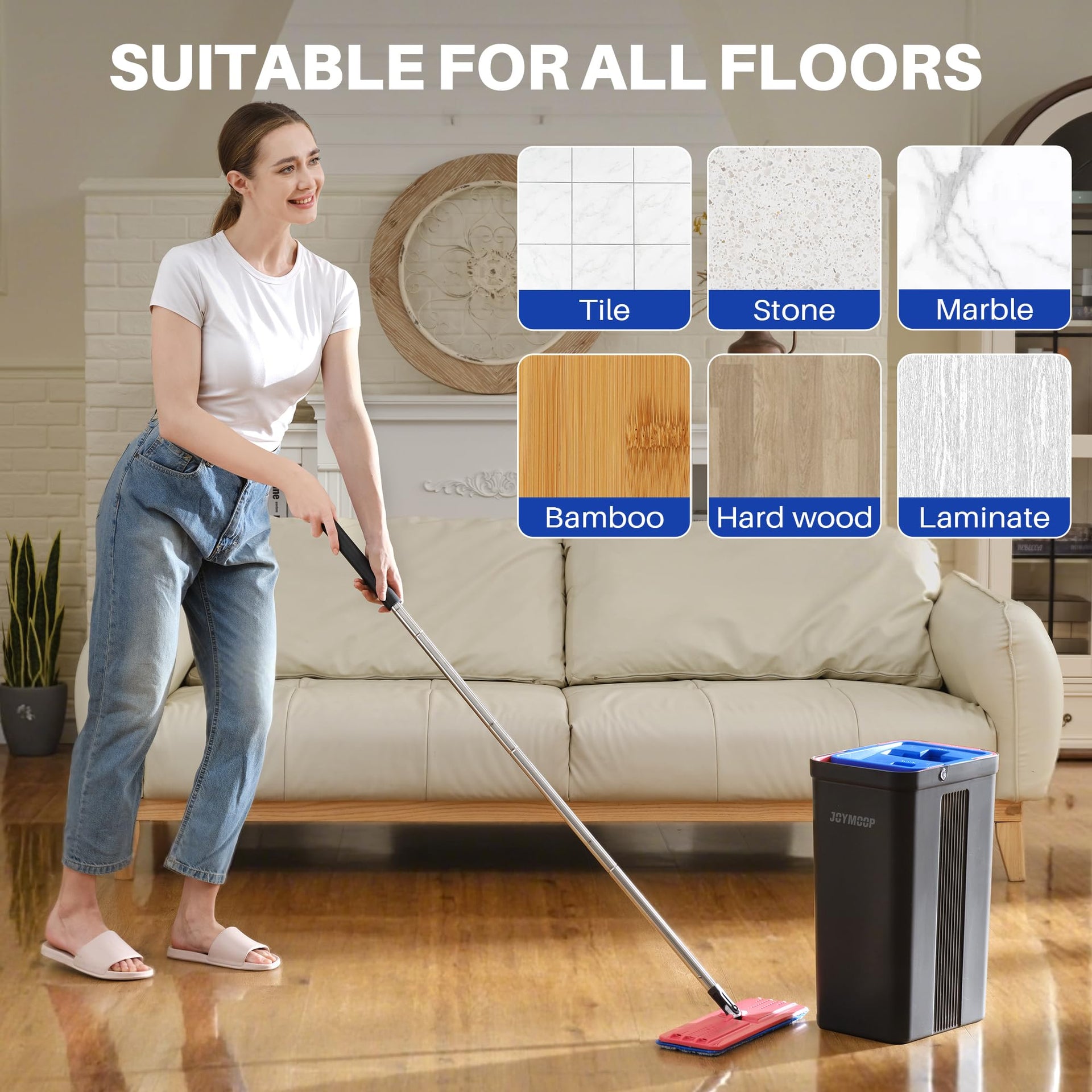 Replacement Mop Pads for Flat Mop Bucket System (4 Count)