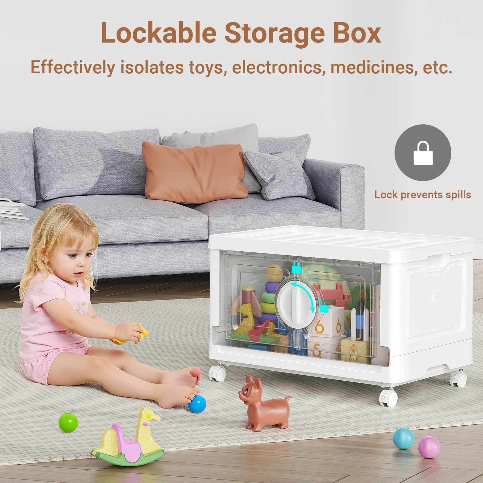 480Qt Lockable Stackable Storage Bins with Lids (4 Count)