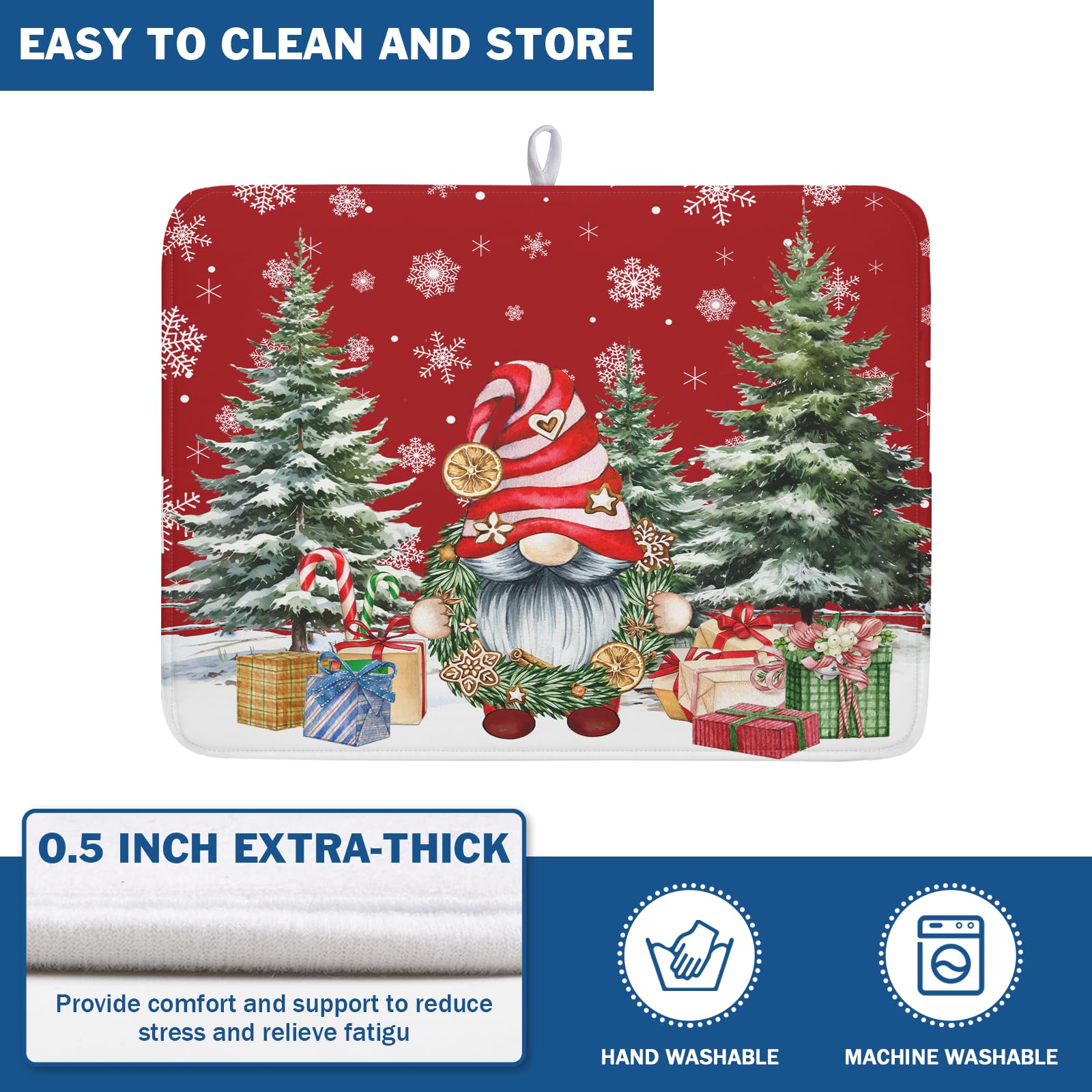 Christmas Dish Drying Mat for Kitchen Counter