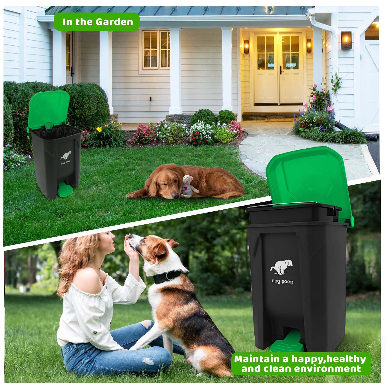 Dog Poop Trash Can Outside 20L (100 Count)