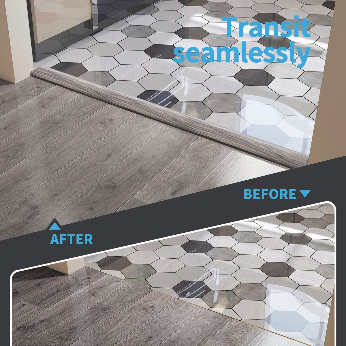 10 ft Vinyl Flat Floor Transition Strip (10 Foot)
