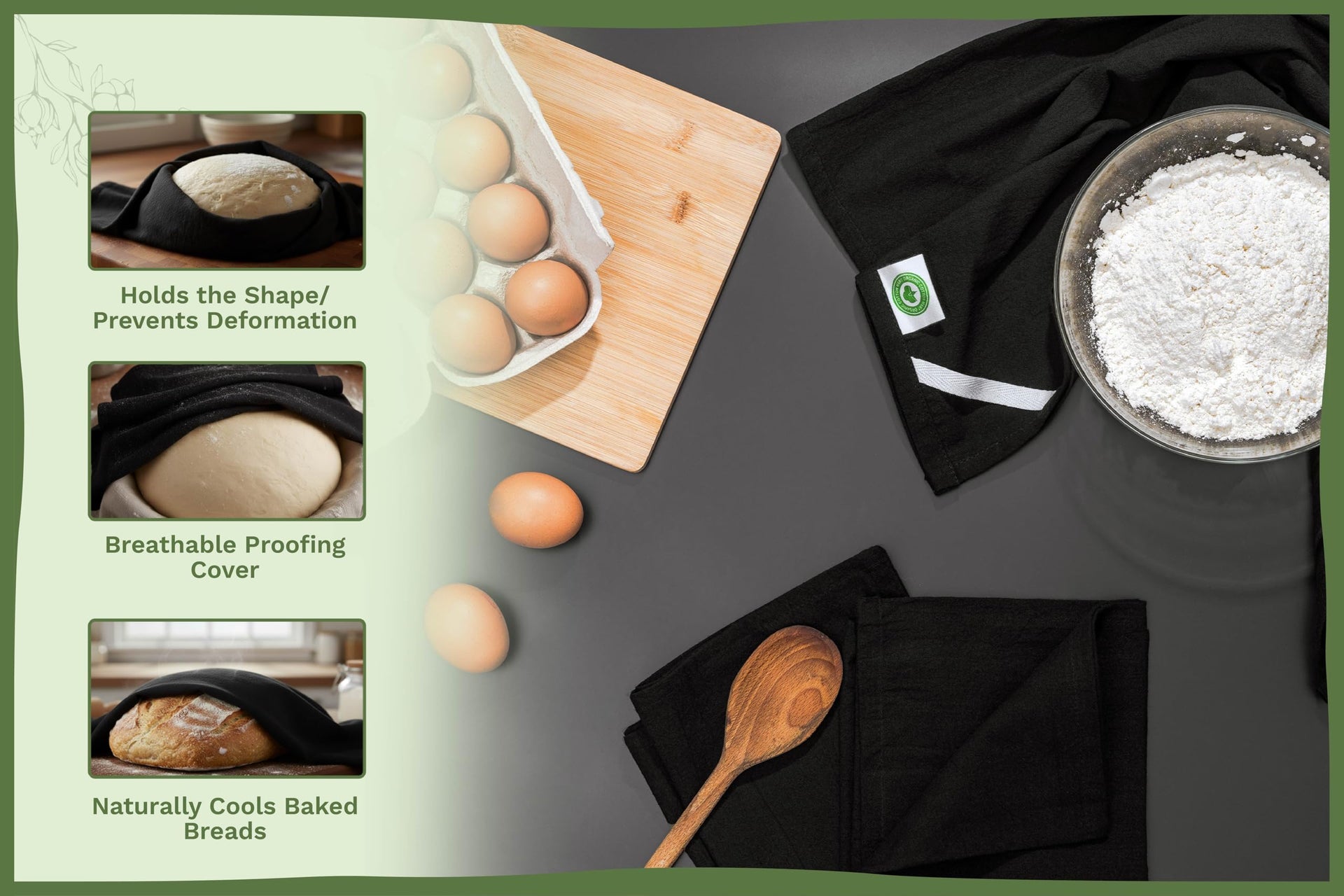 Black Flour Sack Tea Towels (5 Count)