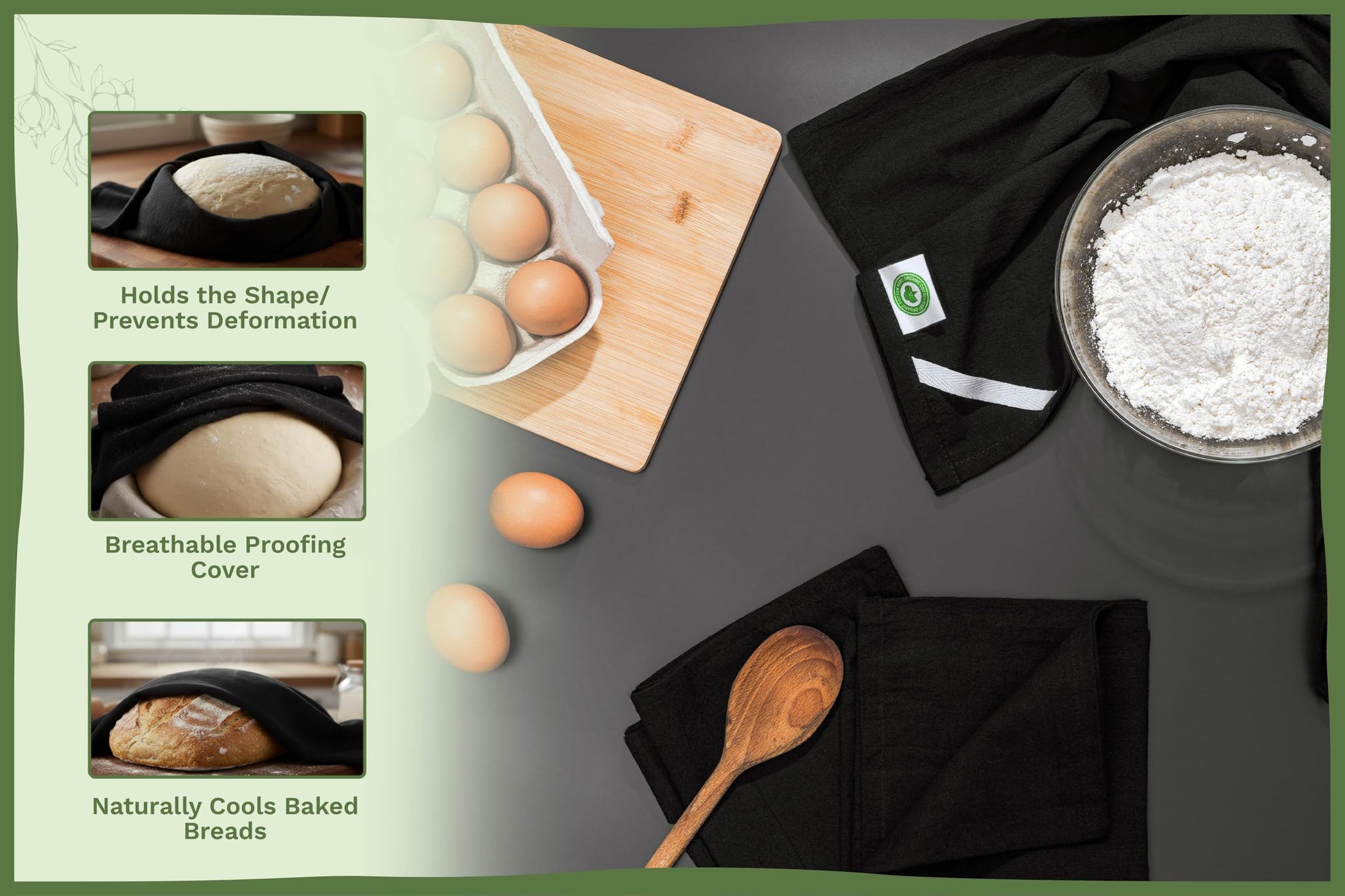Black Flour Sack Tea Towels (5 Count)