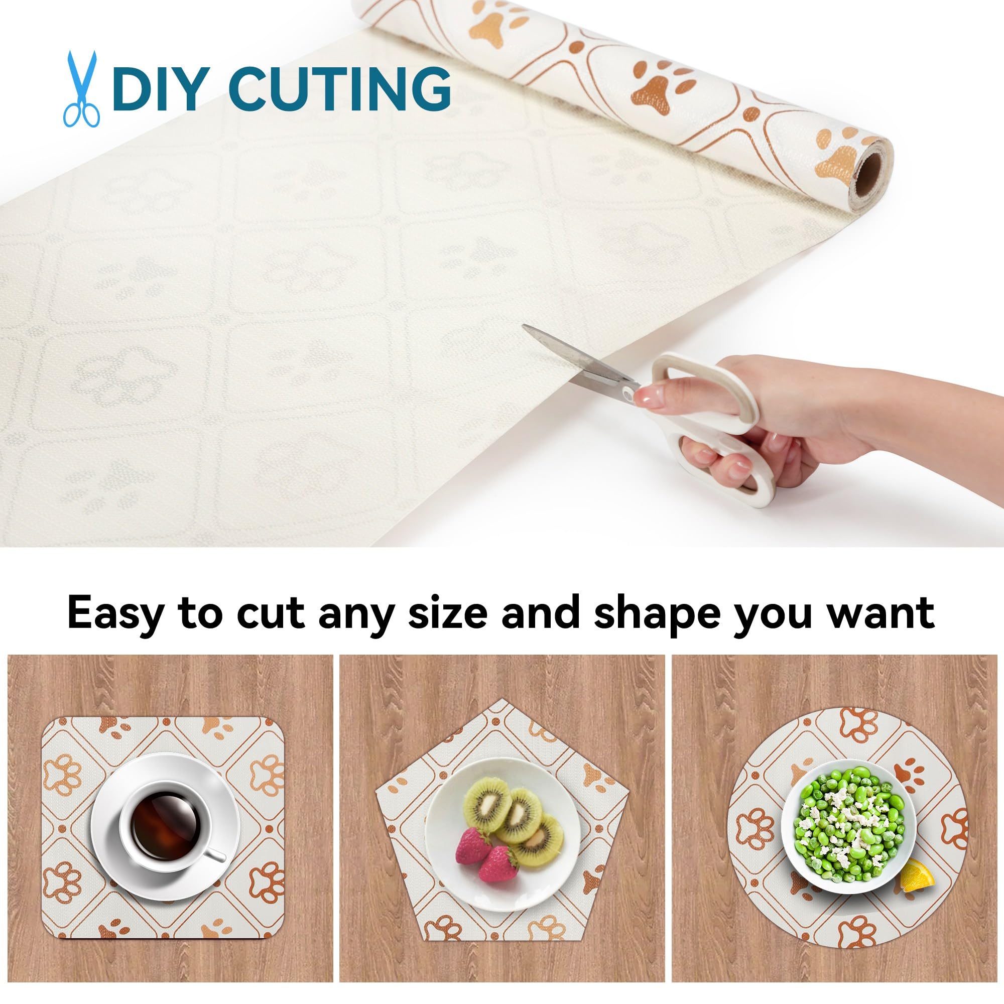 Bulk Shelf Liner 12" W x 240" L Cupboard Liner Shelving Paper for Cabinets and Drawers Pantry Shelf Liners for Kitchen Cabinets Non