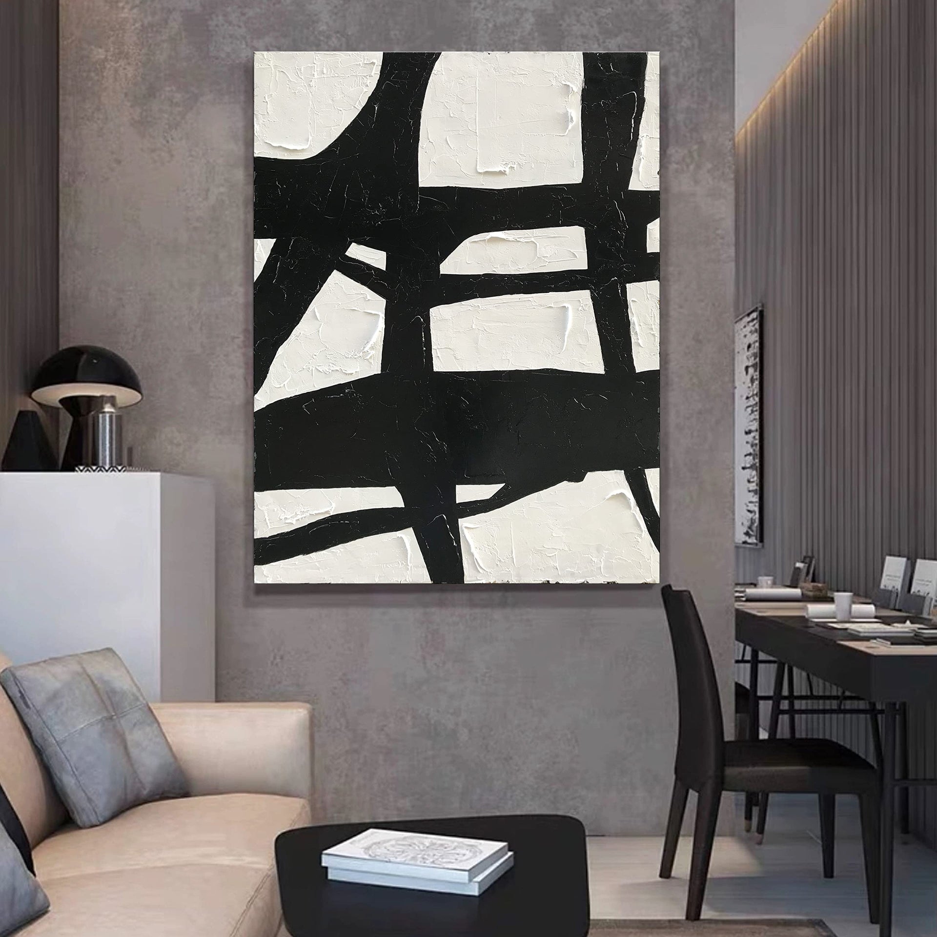 Art Hand drawn contemporary minimalist style oil painting