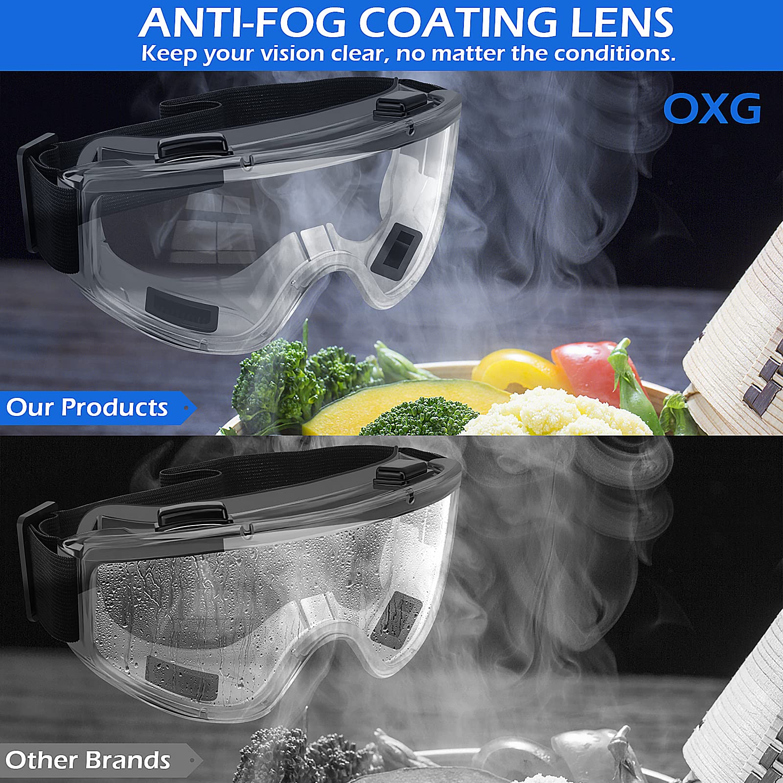 6 Pack Safety Goggles ANSI Z87.1 Glasses (6 Count)