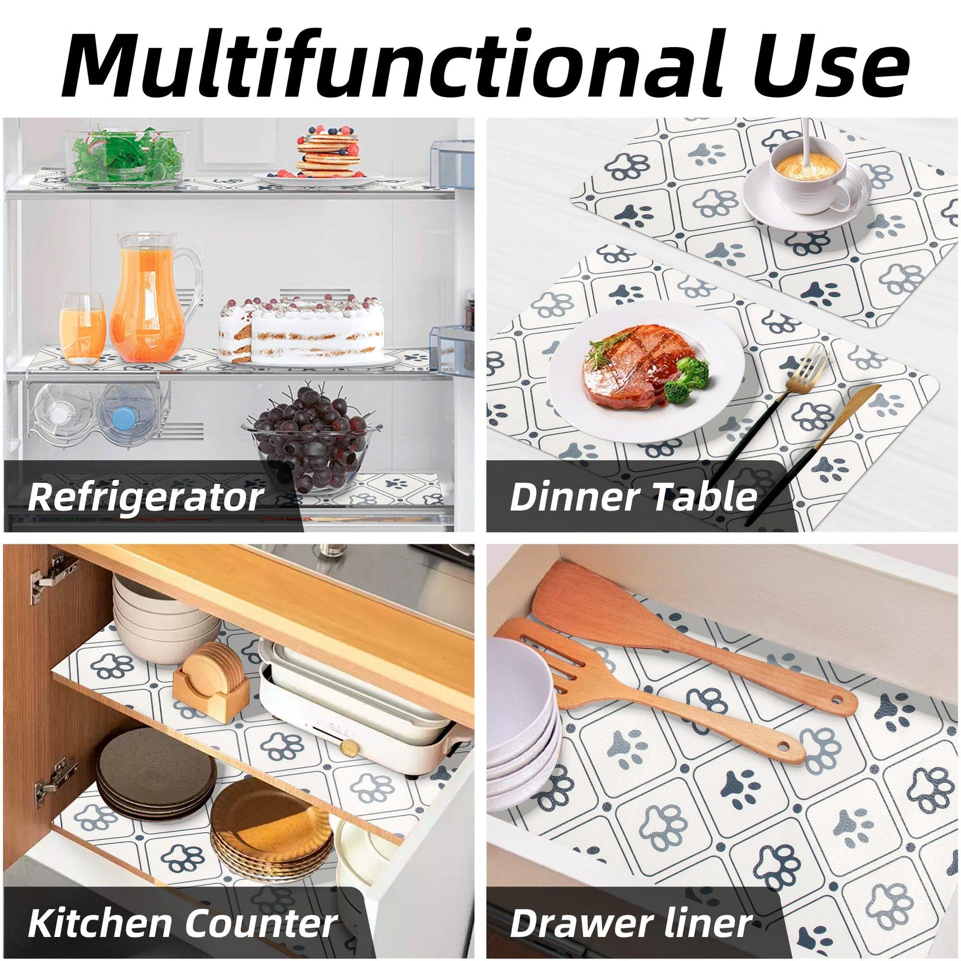 Bulk Shelf Liner 12" W x 240" L Cupboard Liner Shelving Paper for Cabinets and Drawers Pantry Shelf Liners for Kitchen Cabinets Non