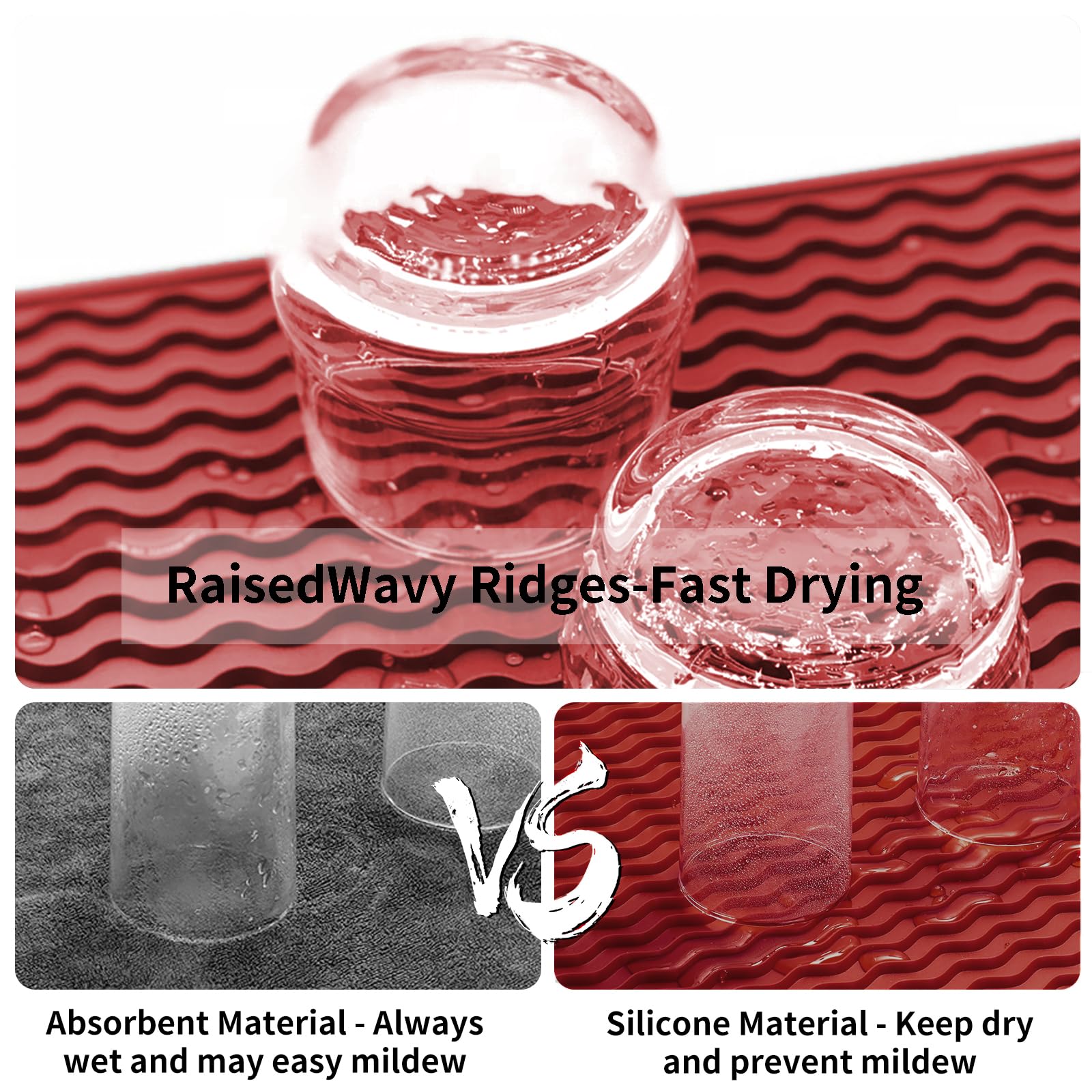 Silicone Dish Drying Mat for Kitchen Counter