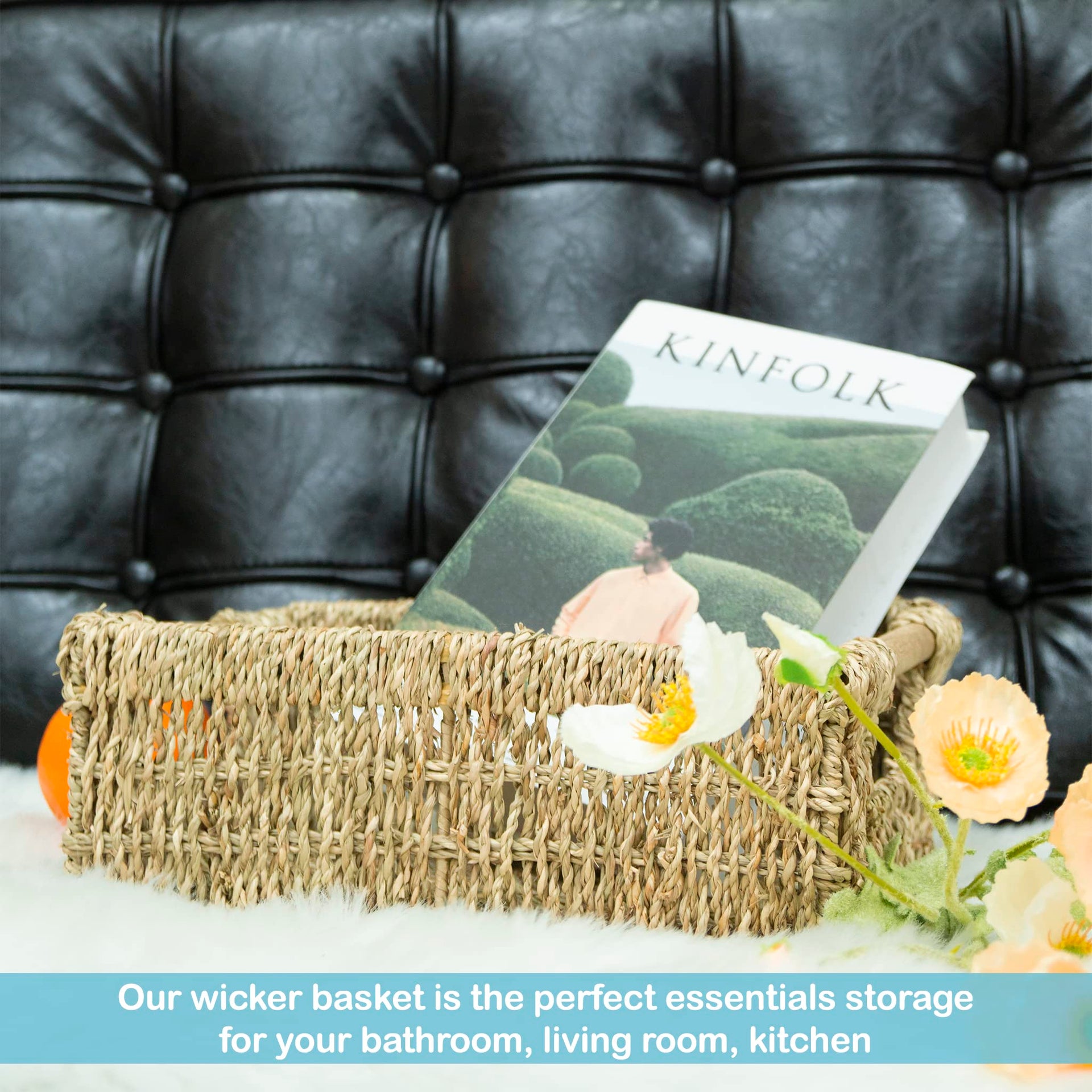 Natural Seagrass Storage Basket with Handle