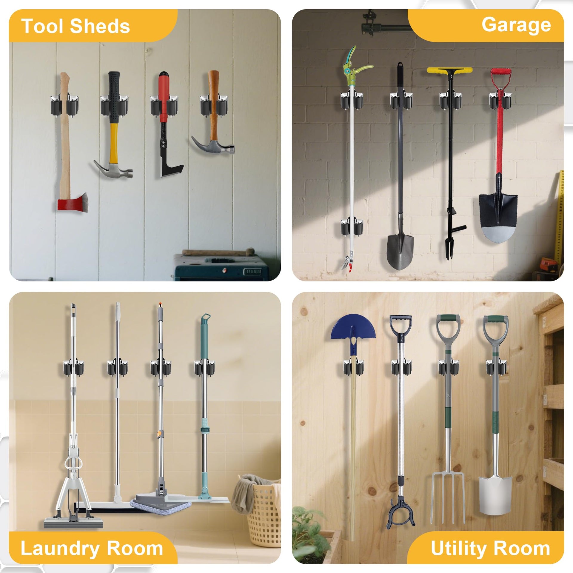 Broom Holder Wall Mount (3 Count)