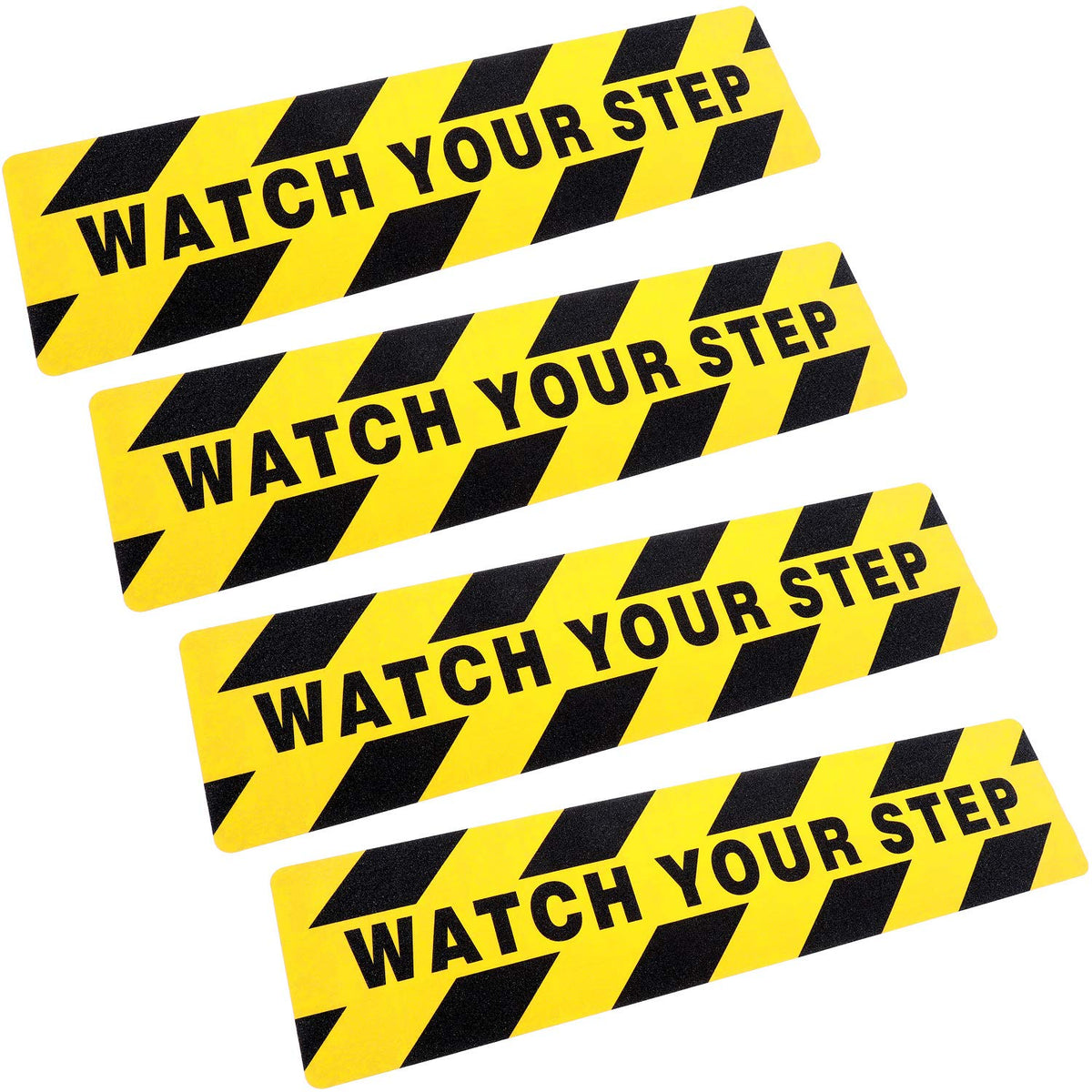 4 Pieces Watch Your Step Floor Stickers Anti Slip Abrasive Safety (4 Count)