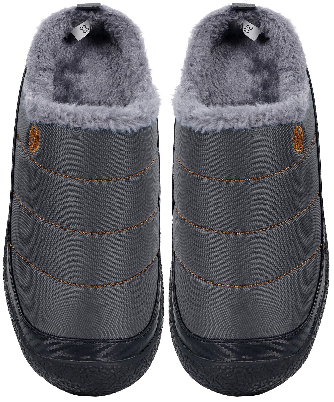 Womens Mens House Slippers Outdoor Winter Shoes Grey