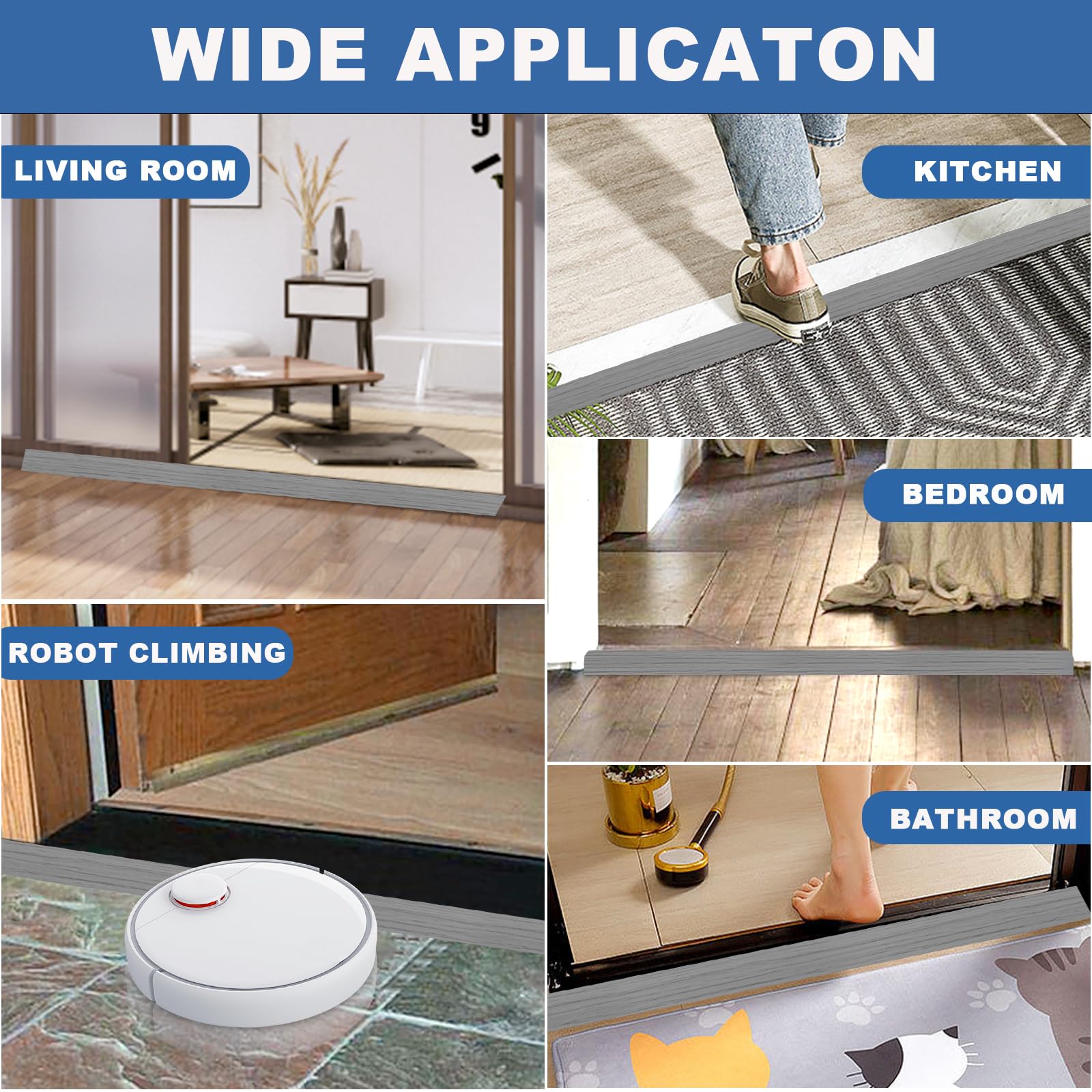 Vinyl Door Threshold Flooring Transition Strip Self Adhesive Carpet Edging Strip for Laminate Doorway Edge Threshold from 1 (10 Foot)