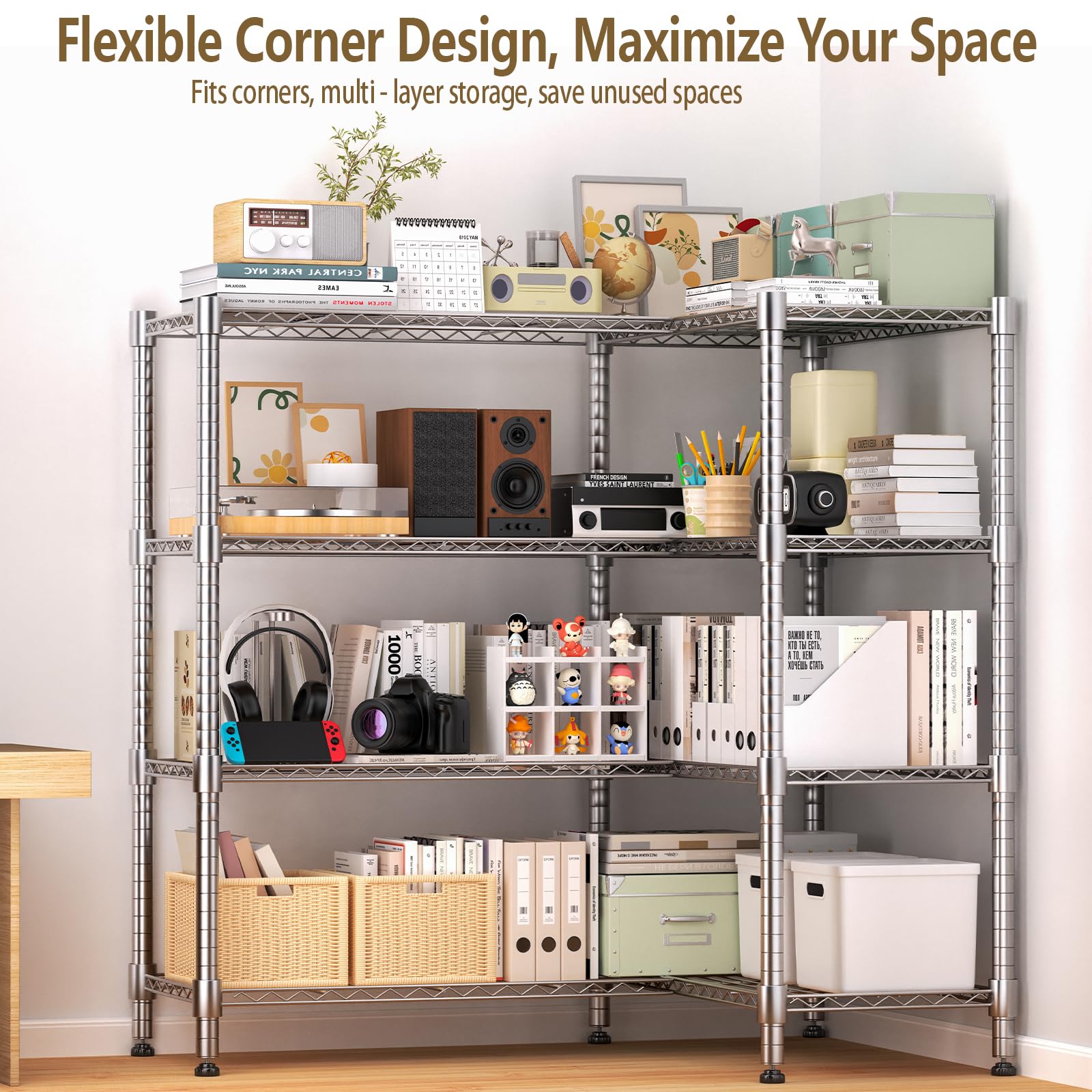 60" W Metal Storage Rack Loads 1200LBS