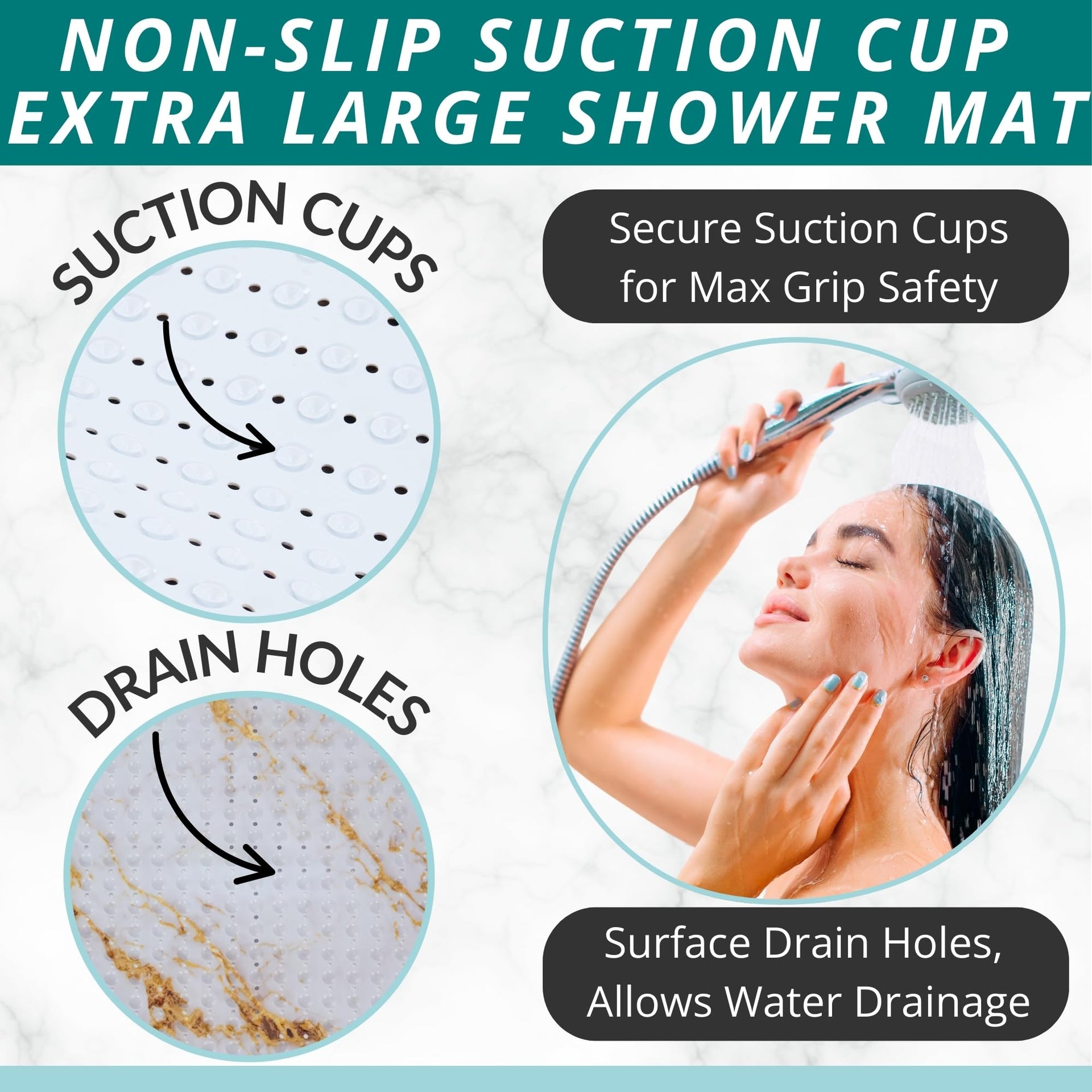 Extra Large Square Non Slip Shower Mat