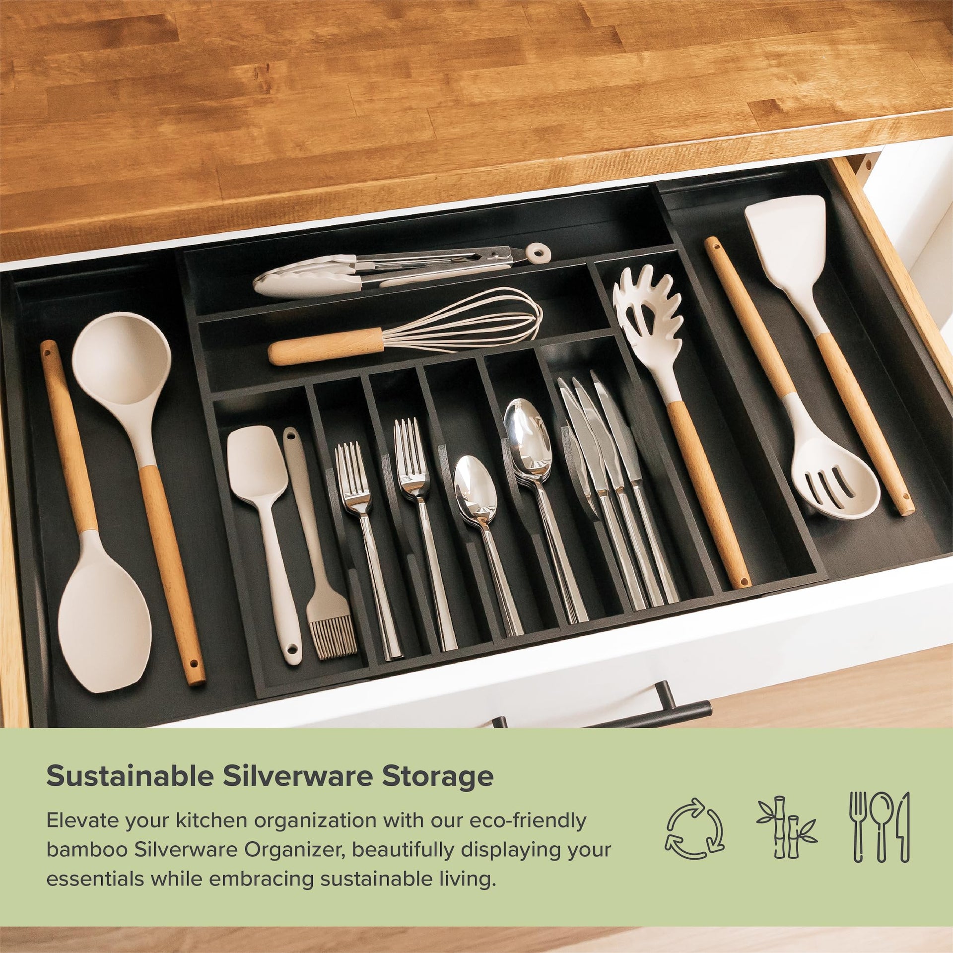 Silverware & Utensil Drawer Organizer