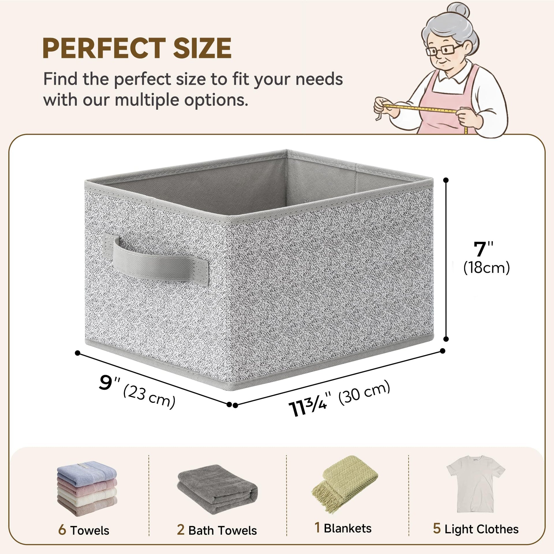 Closet Storage Bins with Handles (3 Count)