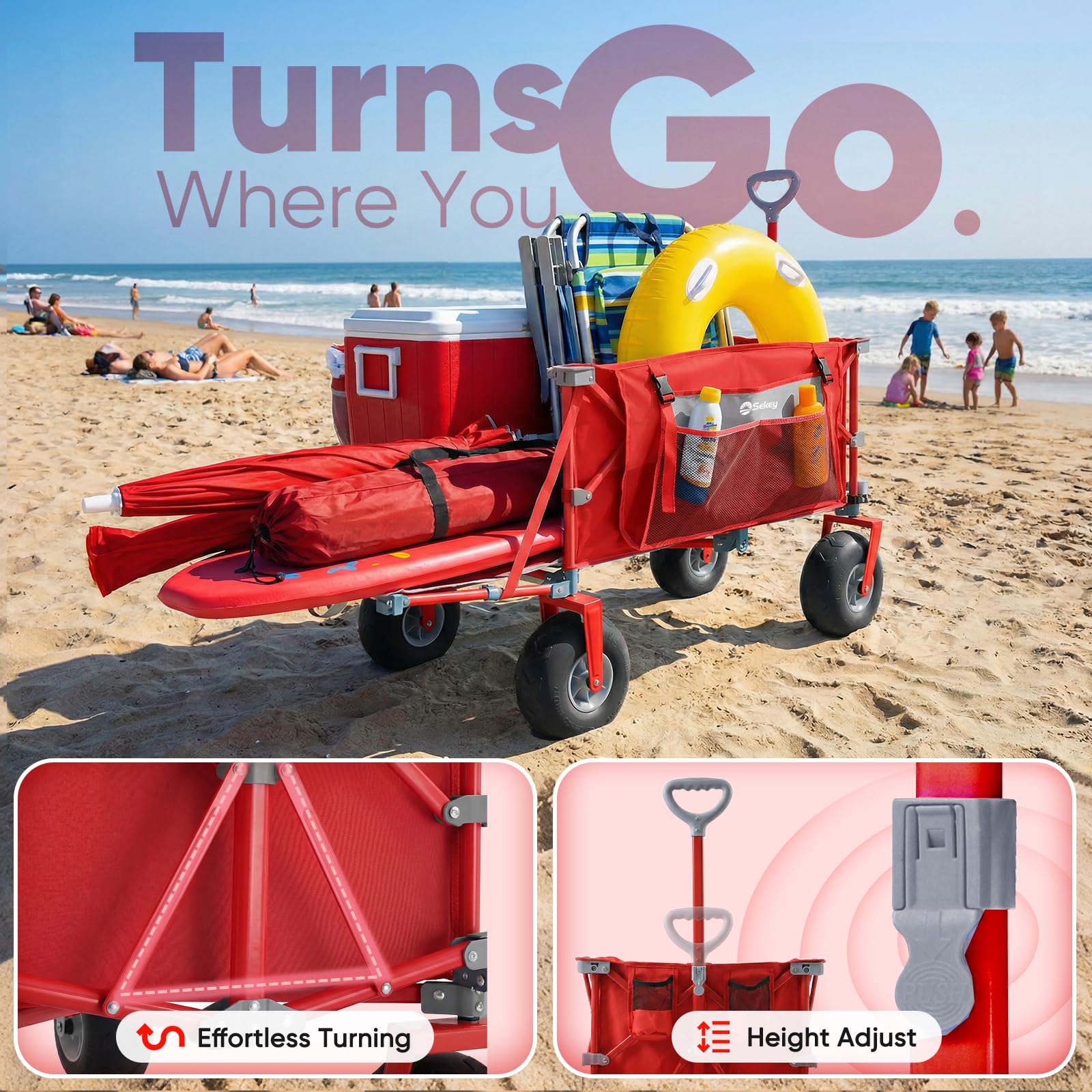 Heavy Duty Beach Wagon with 9" Big Sand