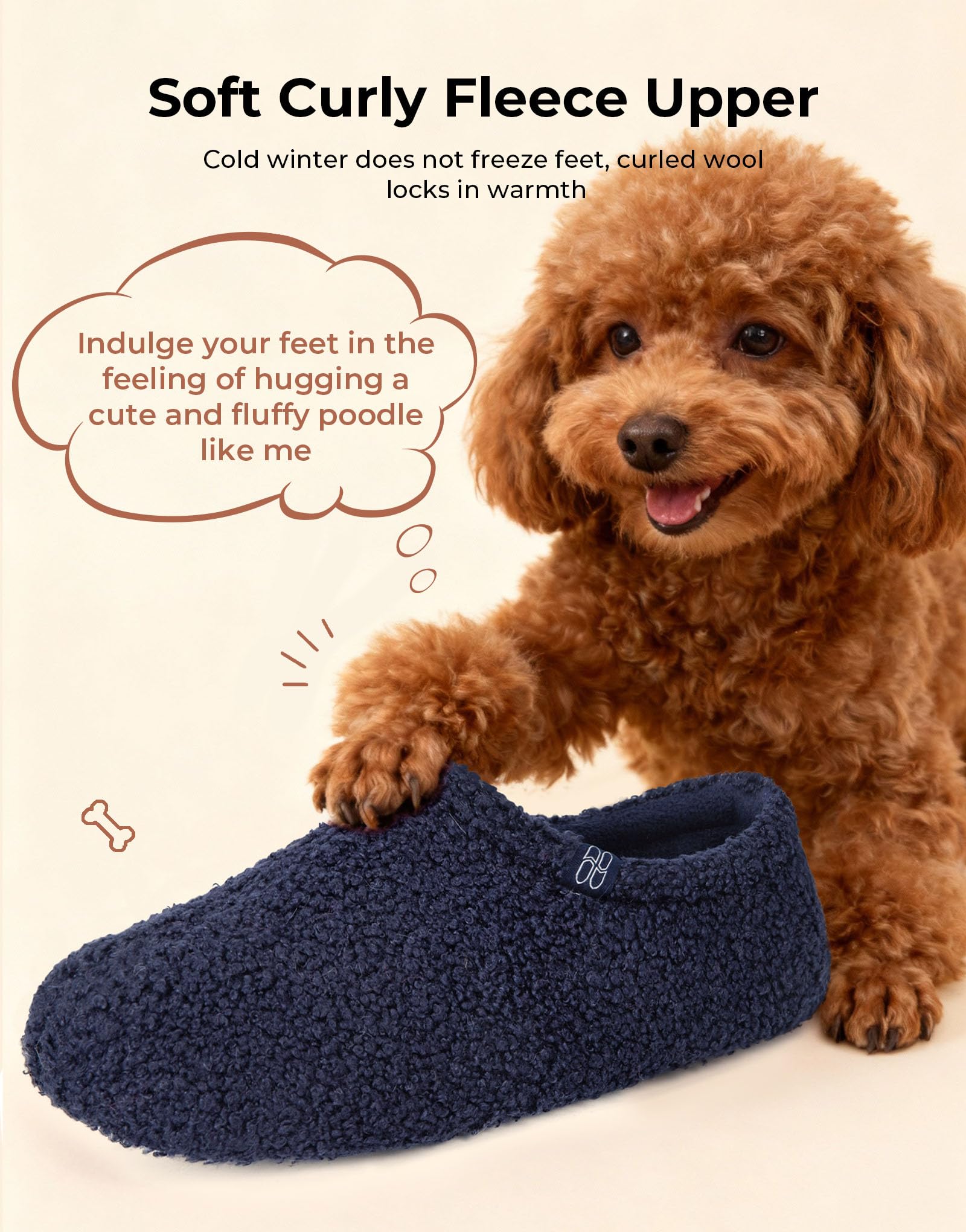 Women's Fuzzy Curly Fur Loafer Slippers