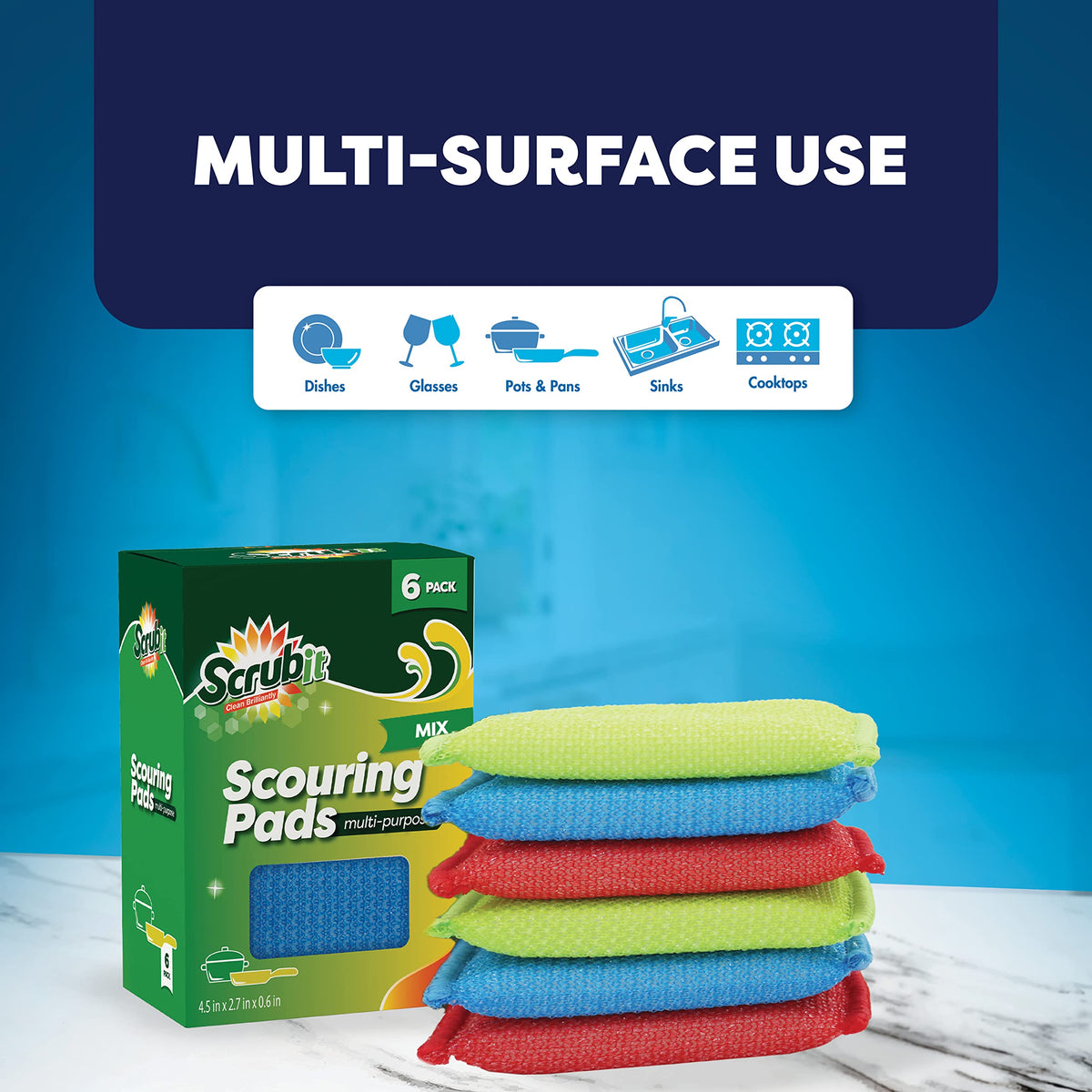 Multi Purpose Scouring Pad (6 Count)