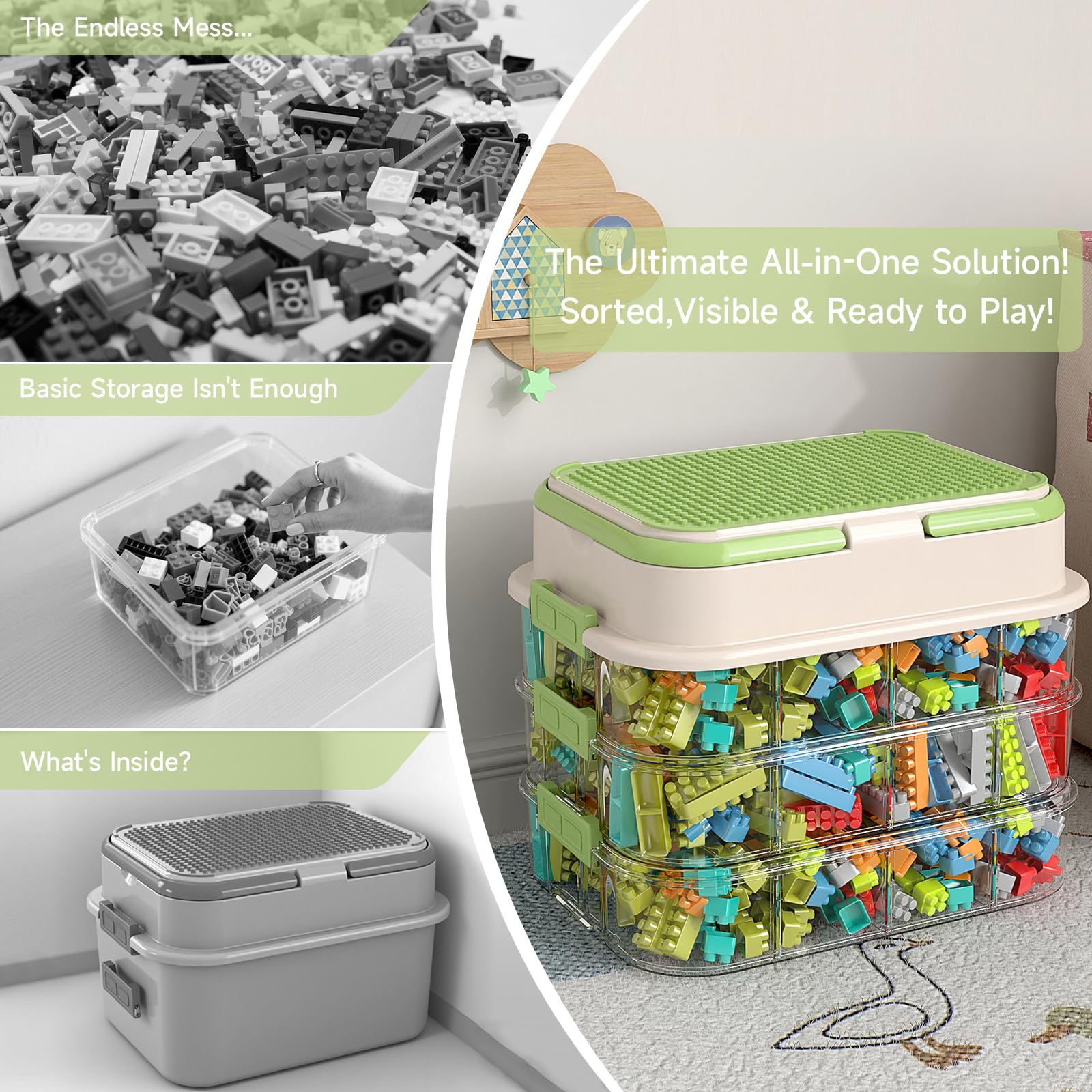 Toy Storage Organizer Box with Handle