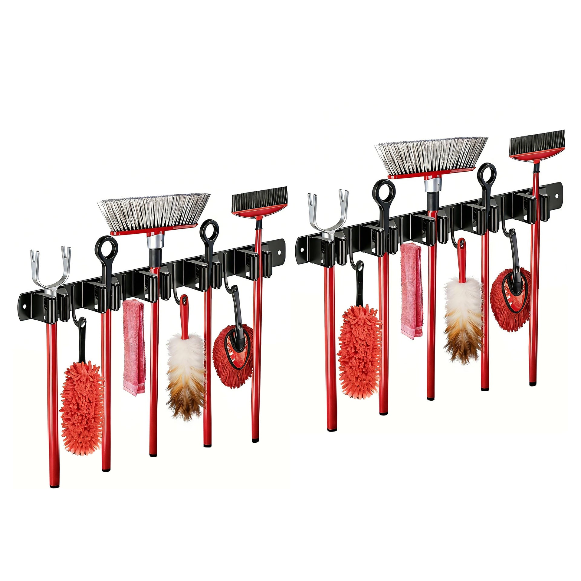 2 Packs SUS304 Heavy Duty Mop and Broom Holder Wall Mount (2 Count)