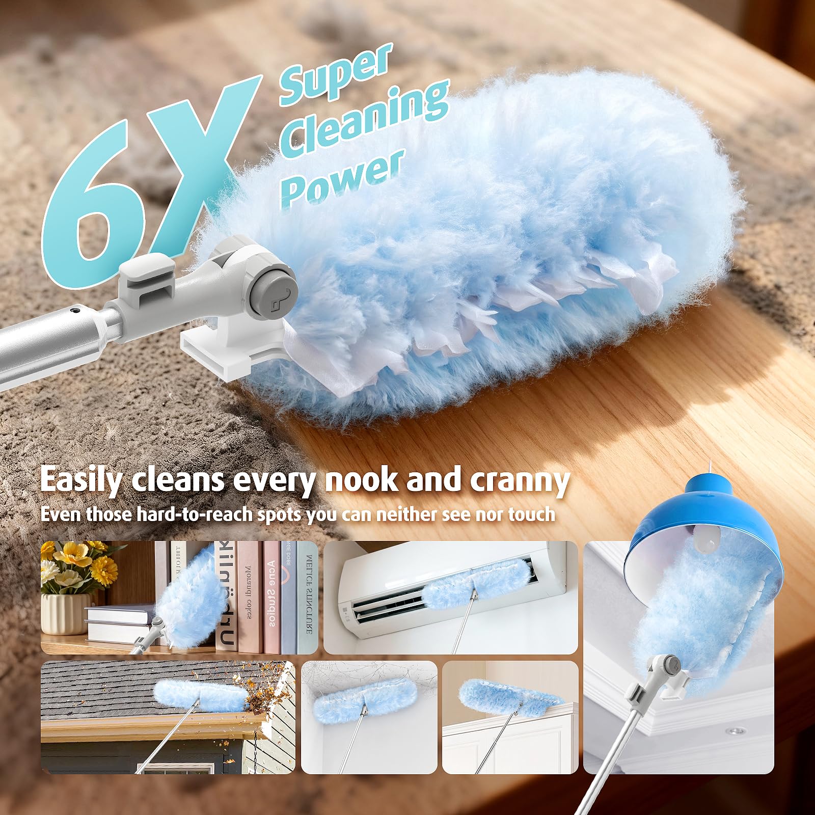 6ft Extendable Duster with 20 Refills for Swiffer Dusters (20 Count)