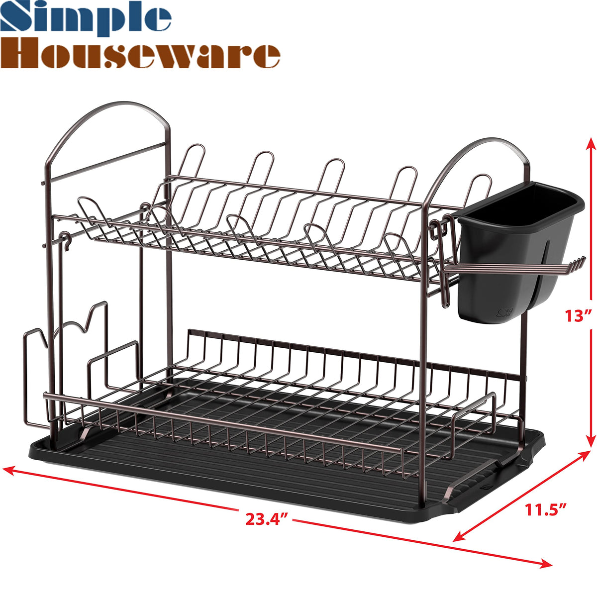 2 Tier Dish Rack with Drainboard