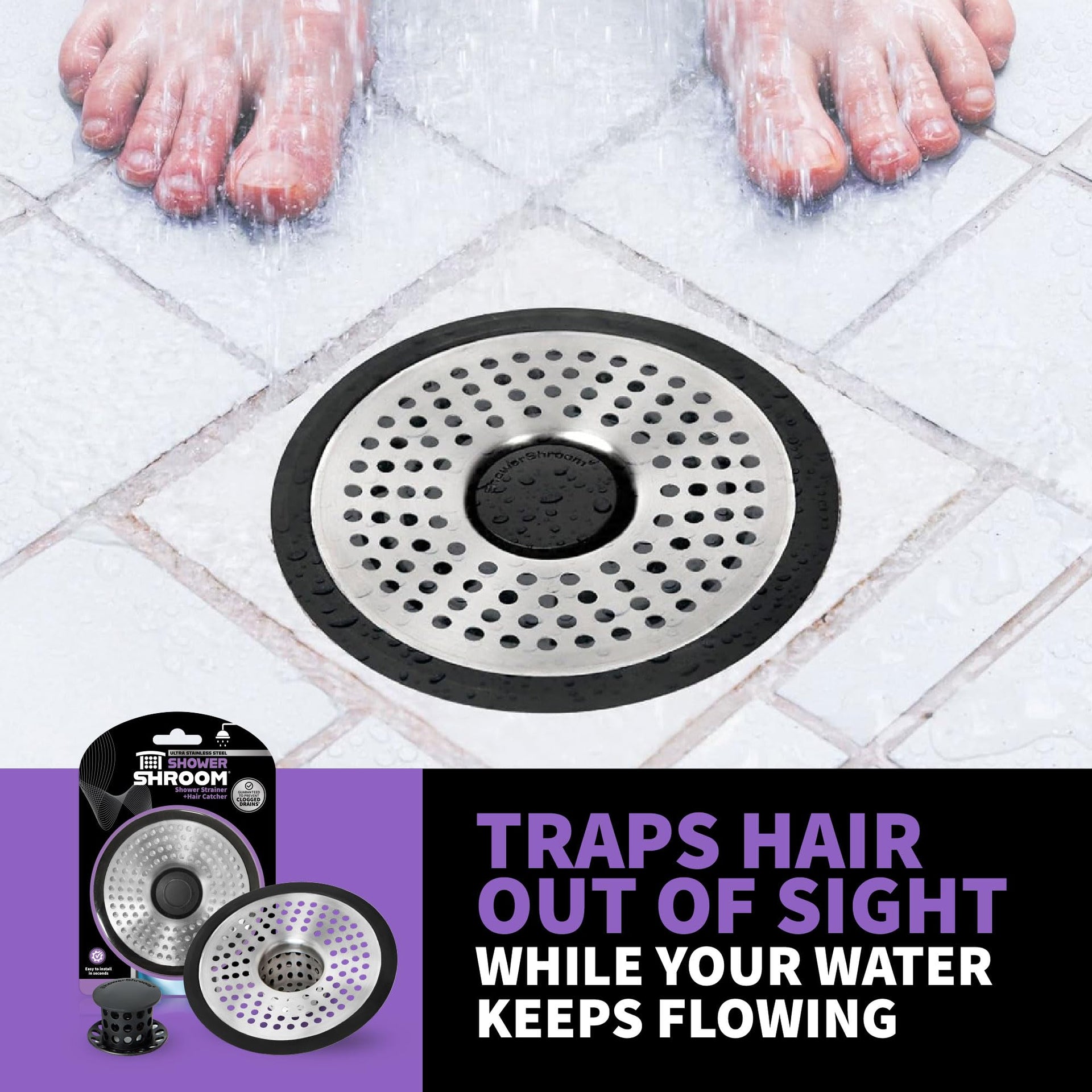 SHSULT755 Ultra Revolutionary Shower Hair Catcher Drain Protector